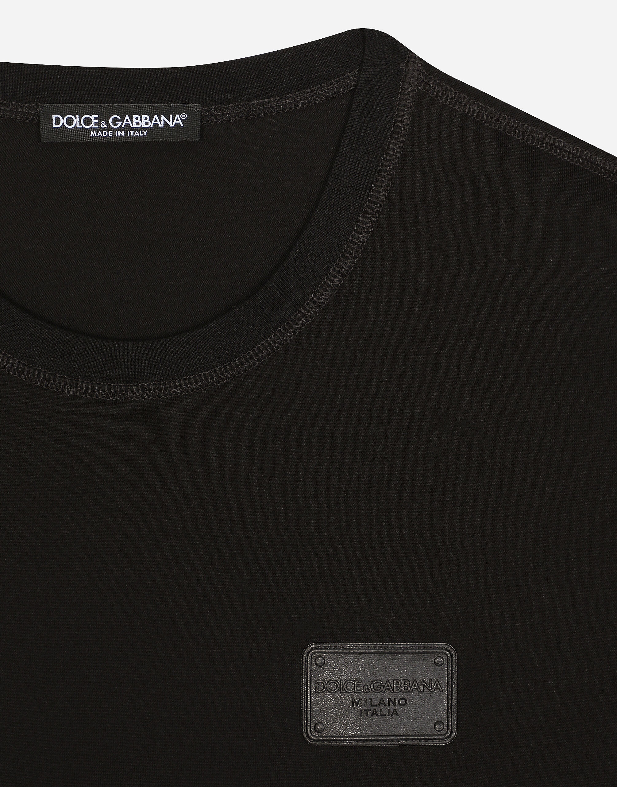 Cotton T-shirt with branded tag - 4