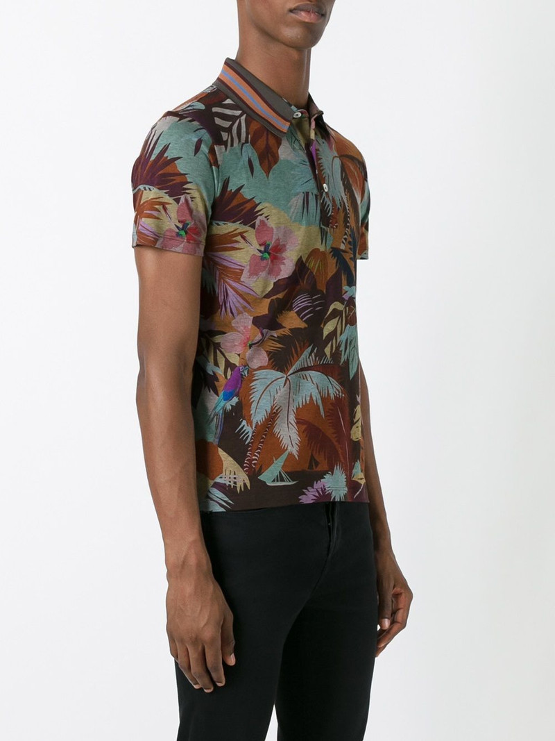 tropical print polo shirt 3
