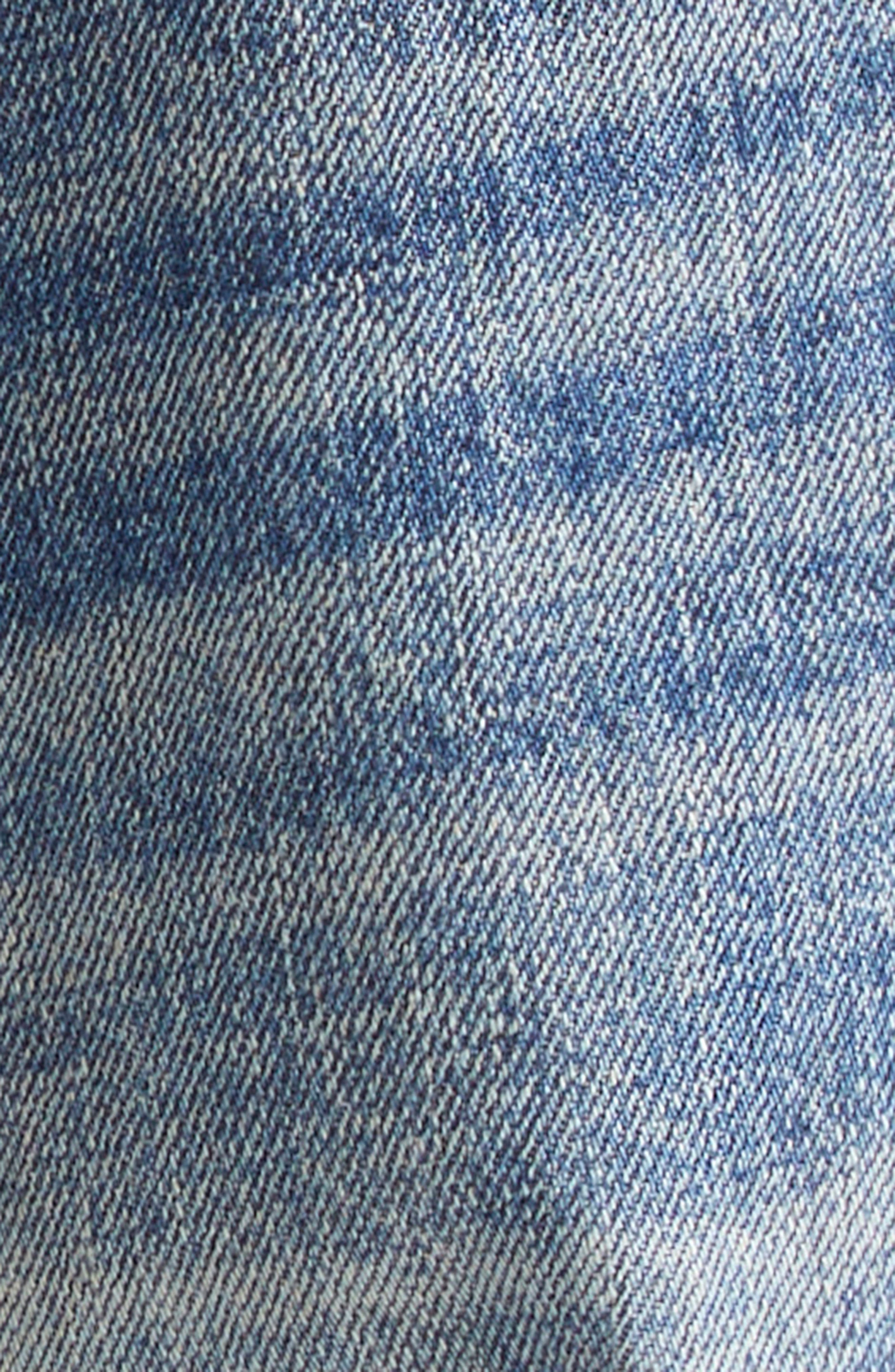 R13 Cuffed Crossover Straight Leg Jeans in Estin Selvedge Blue at Nordstrom - 6