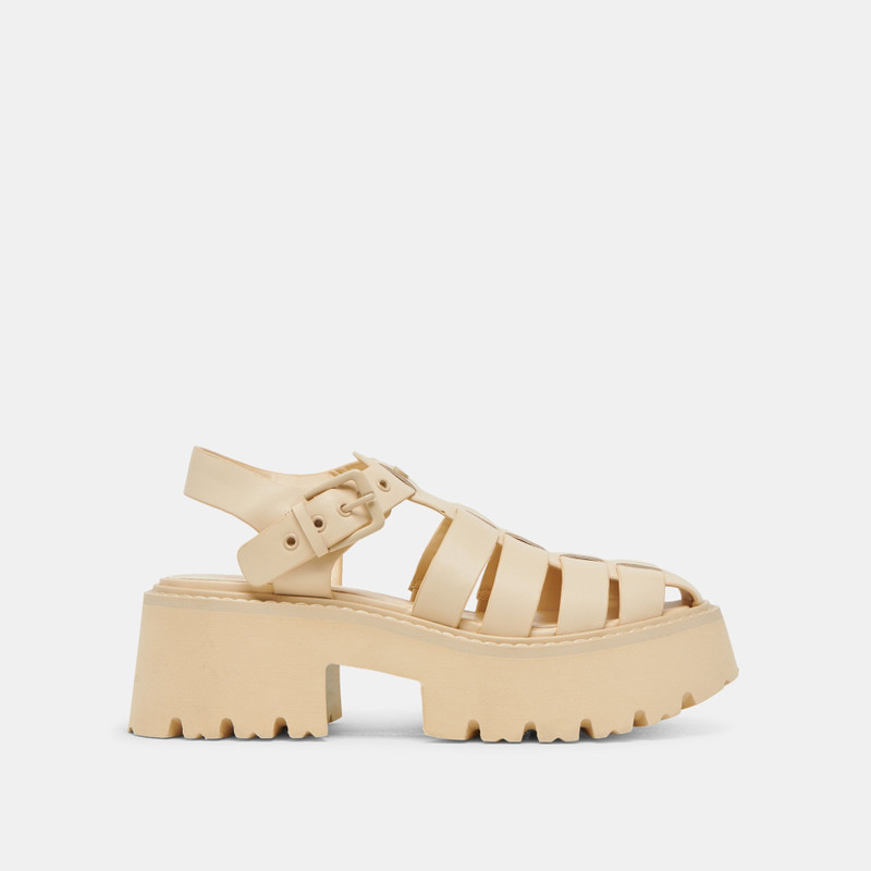 LASLY TONAL SANDALS LIGHT YELLOW LEATHER 1