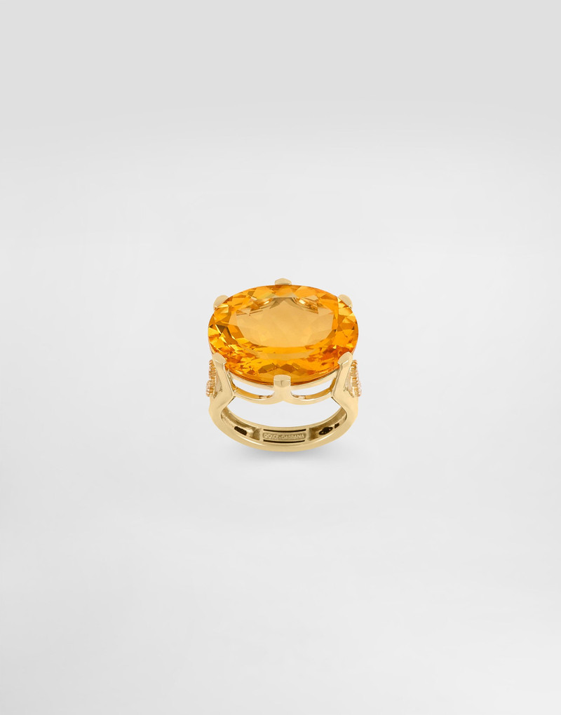 Anna ring in 18-carat yellow gold with citrine and diamonds 1