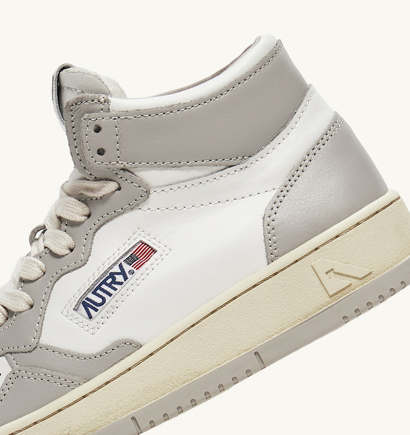 MEDALIST MID BICOLOR SNEAKERS IN WHITE AND VAPOR LEATHER - 6
