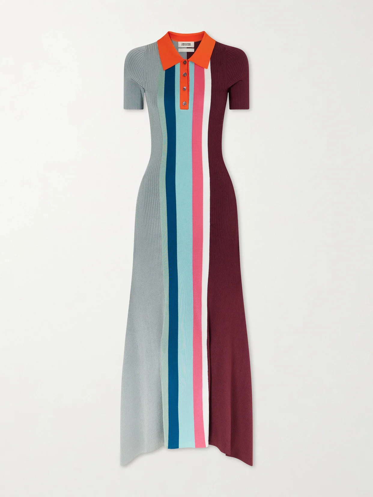 Striped Crochet-knit Jersey Maxi Dress - 1