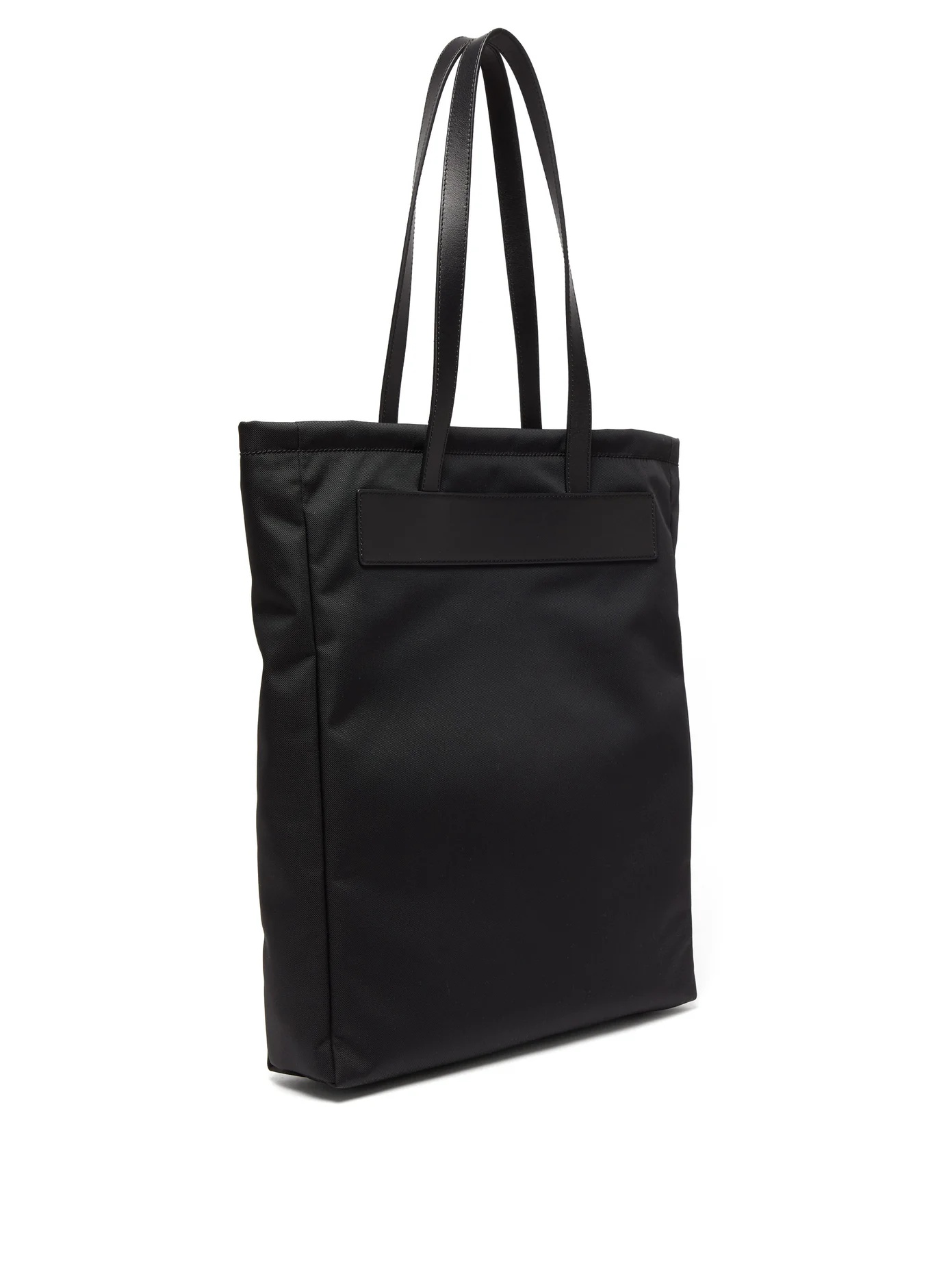 City logo-print leather-trim nylon tote - 4