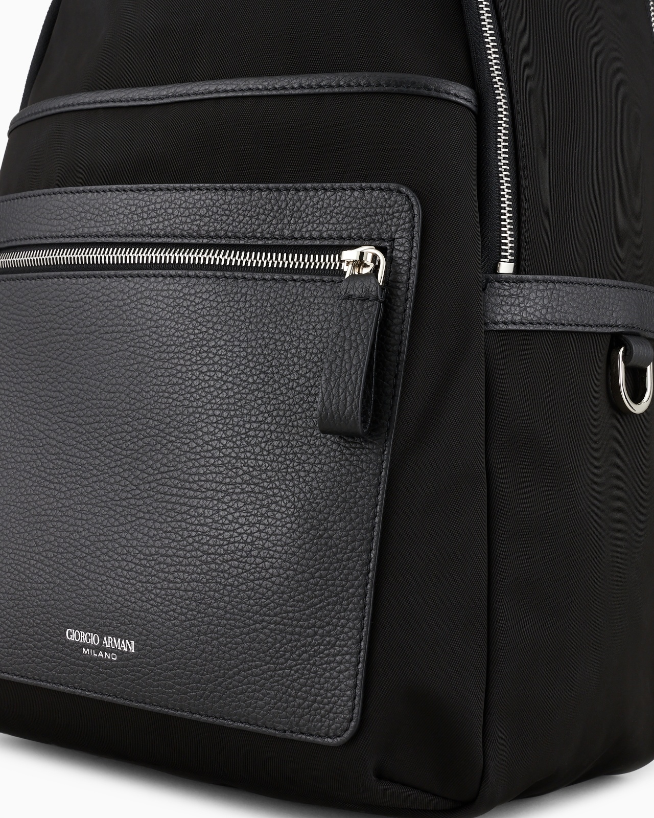 RECYCLED-NYLON AND PEBBLED-LEATHER BACKPACK - 5