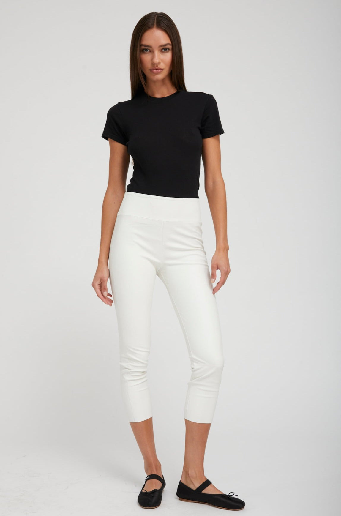 WHITE LEATHER CROP - 2
