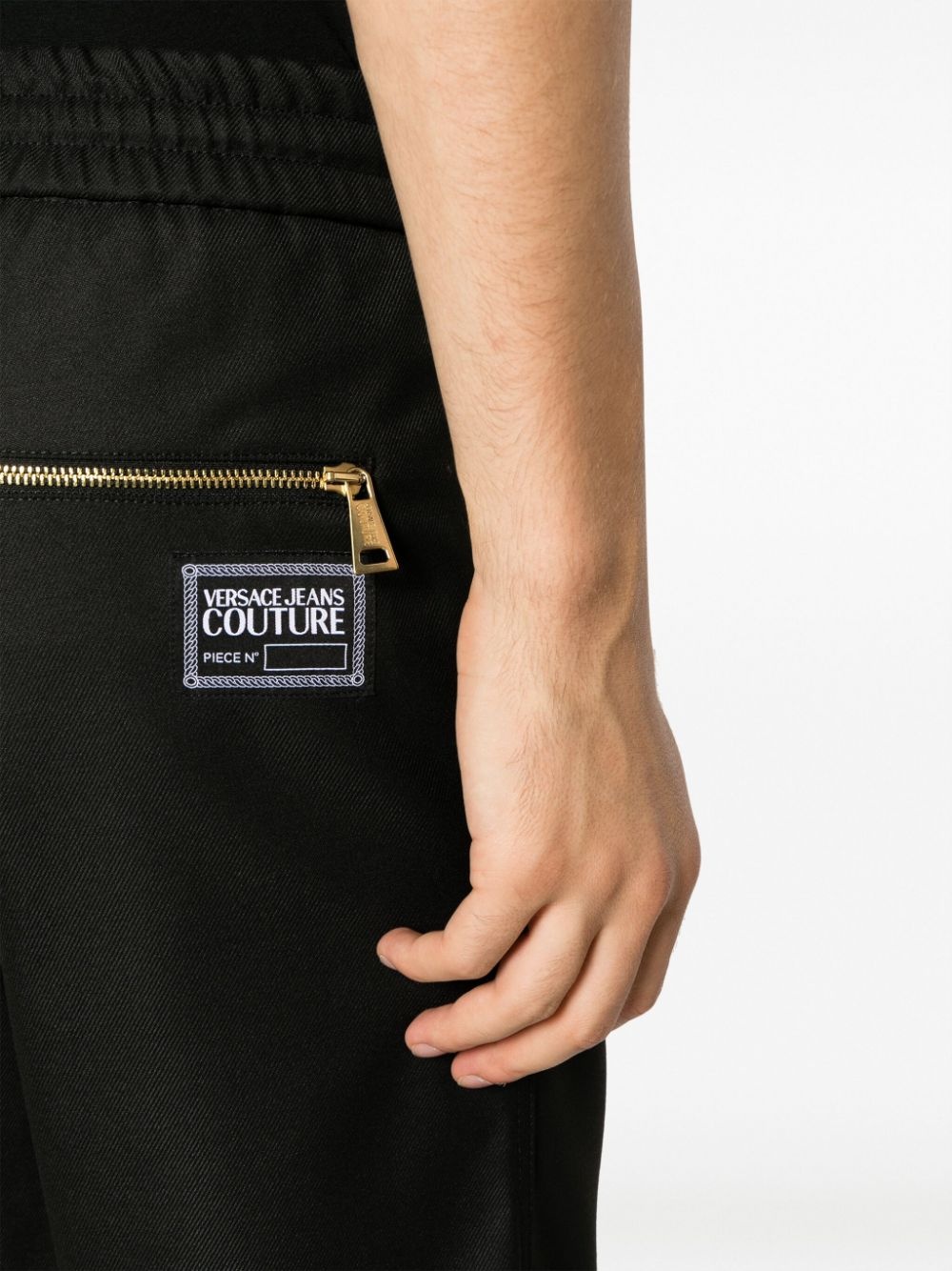 logo-patch drawstring straight-leg trousers - 5