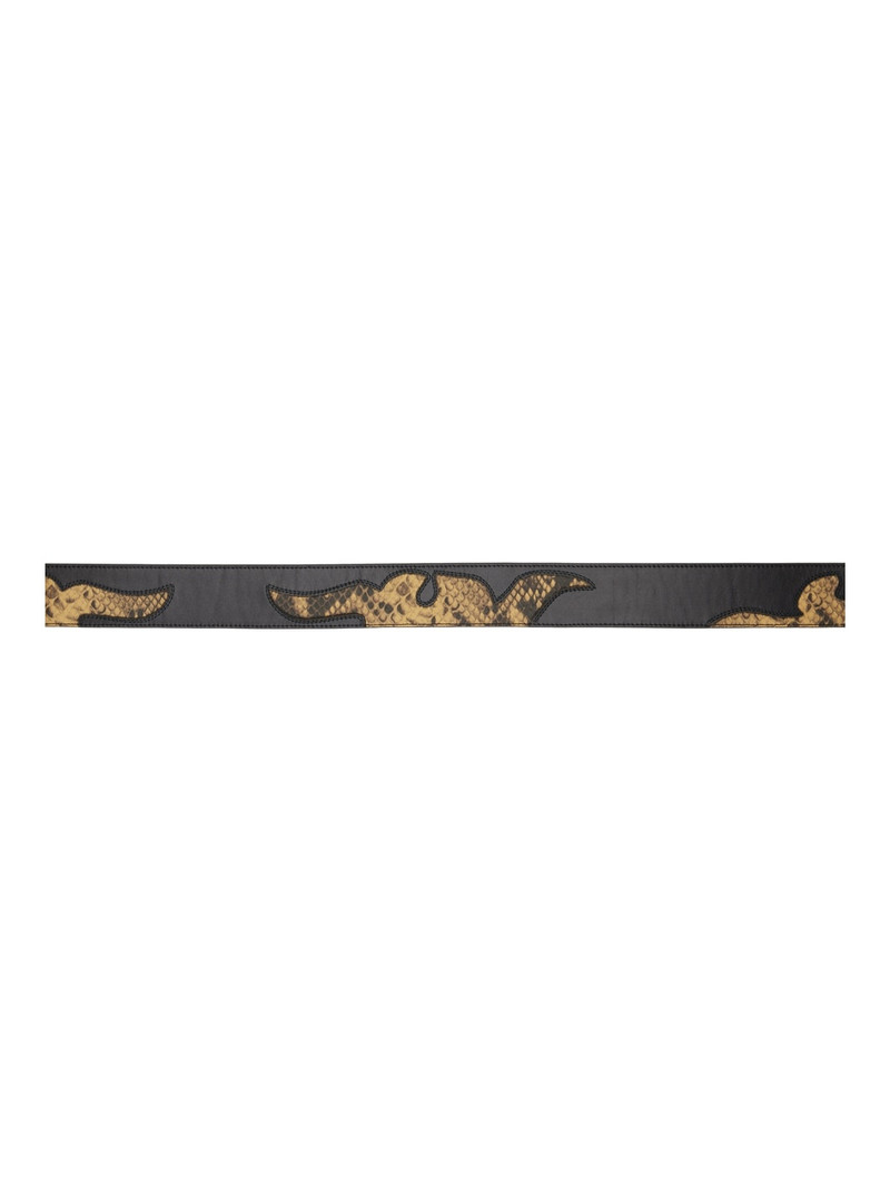 Dries Van Noten Black Snake-Embossed Belt outlook