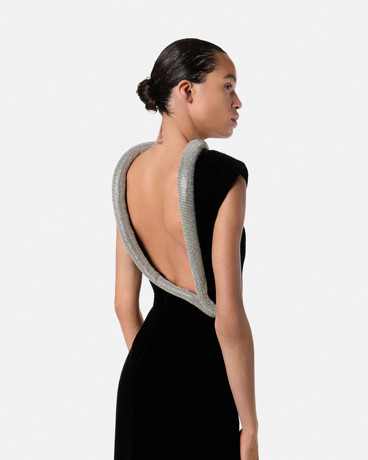Torchon Velvet Fitted Mini Dress - 3