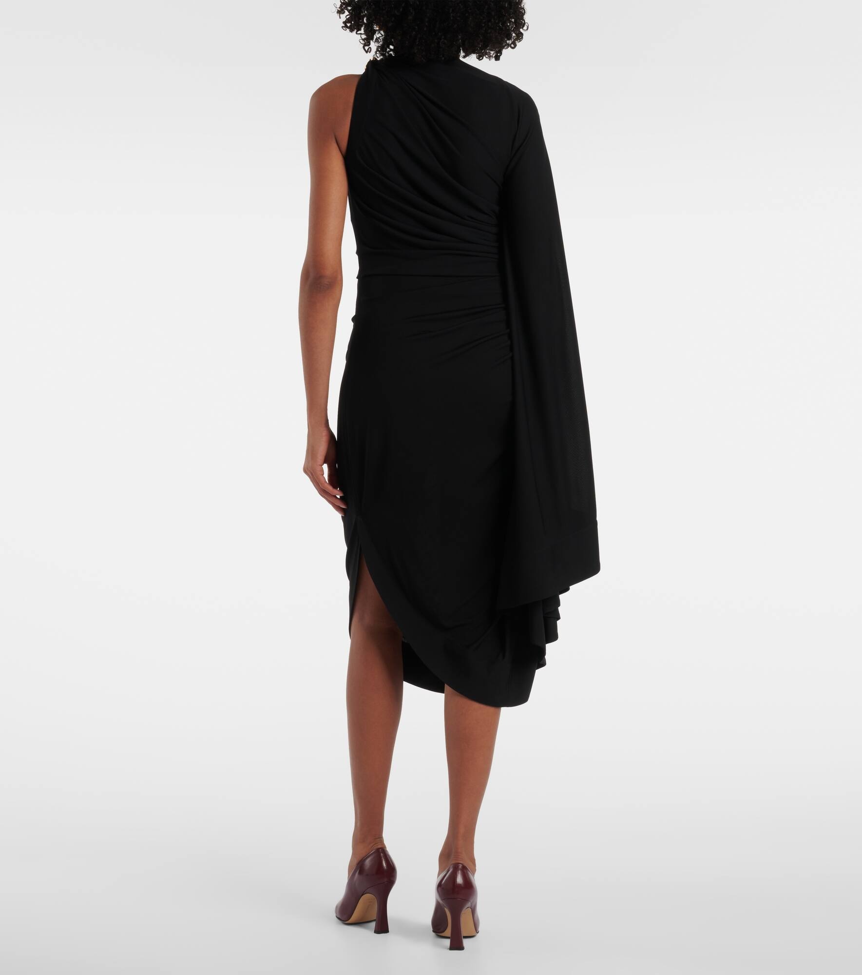 Embellished draped jersey midi dress - 3
