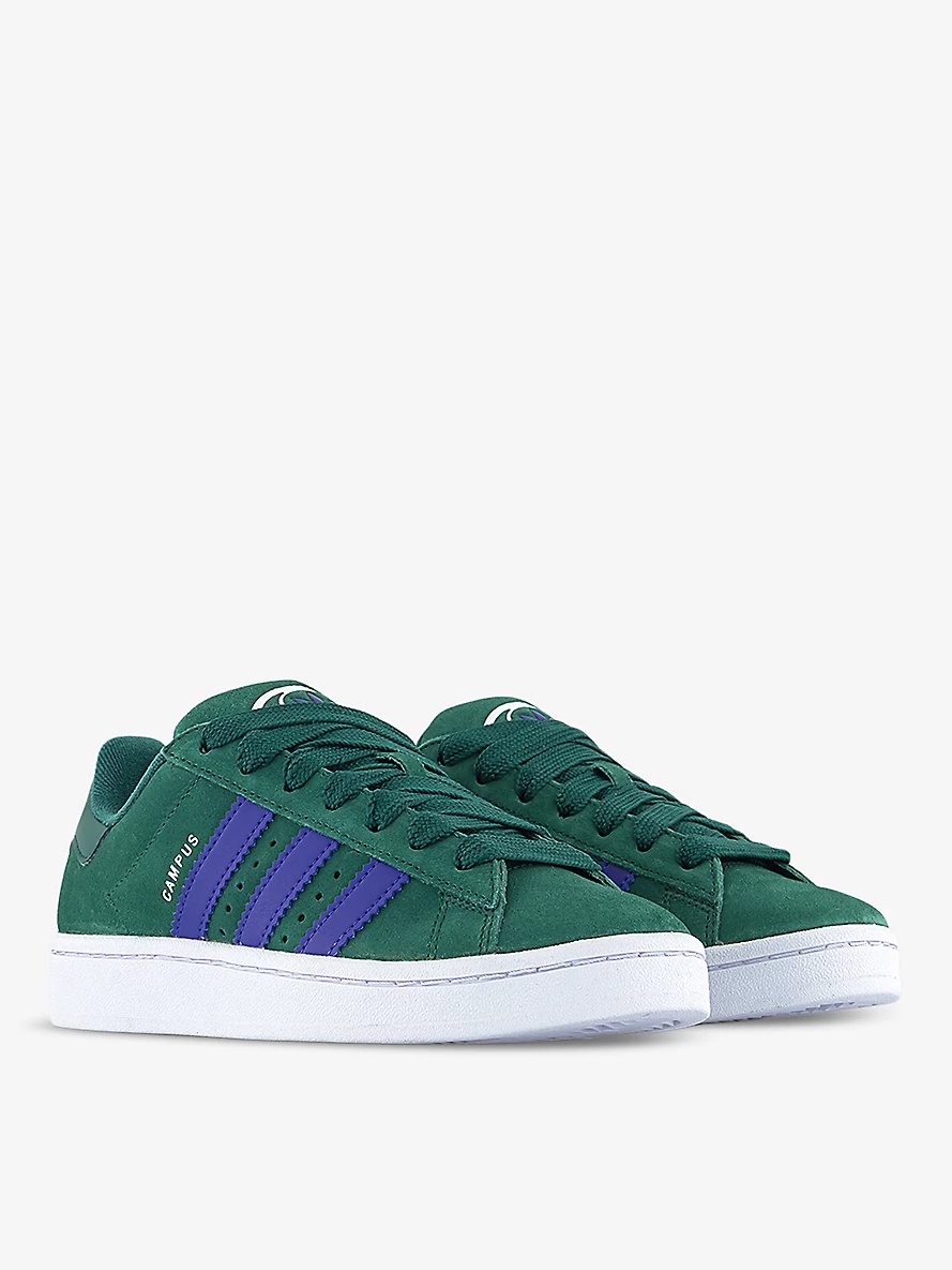 Campus 00s brand-stripe low-top suede trainers - 3