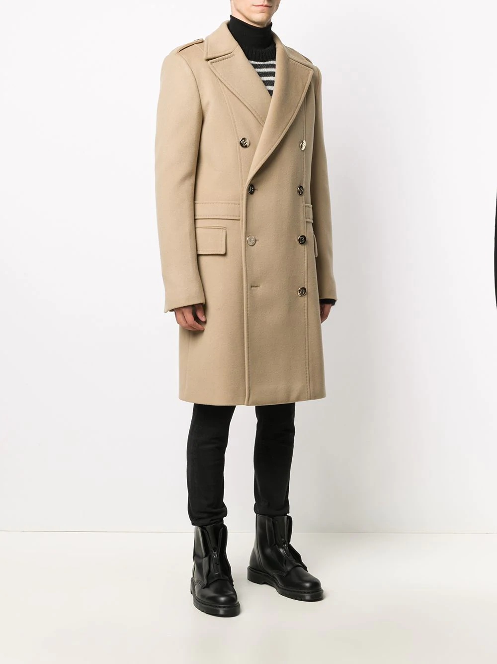 double-breasted wool coat - 3