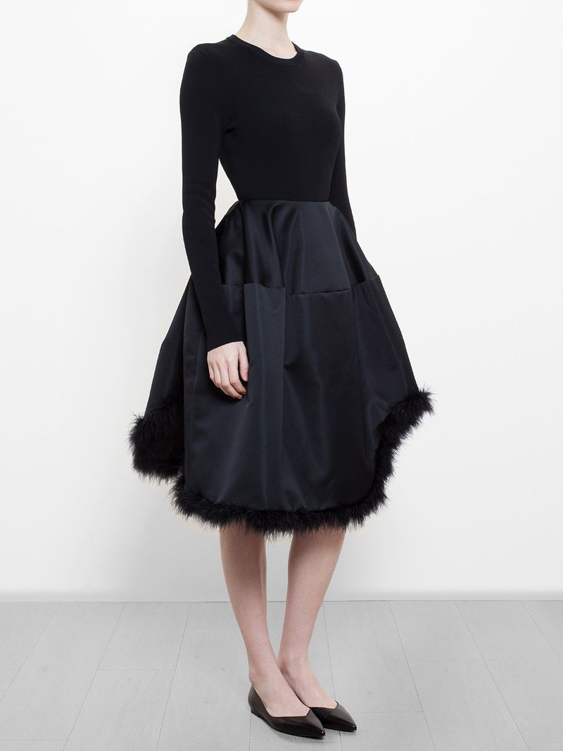 Simone Rocha feather trim A-line skirt outlook