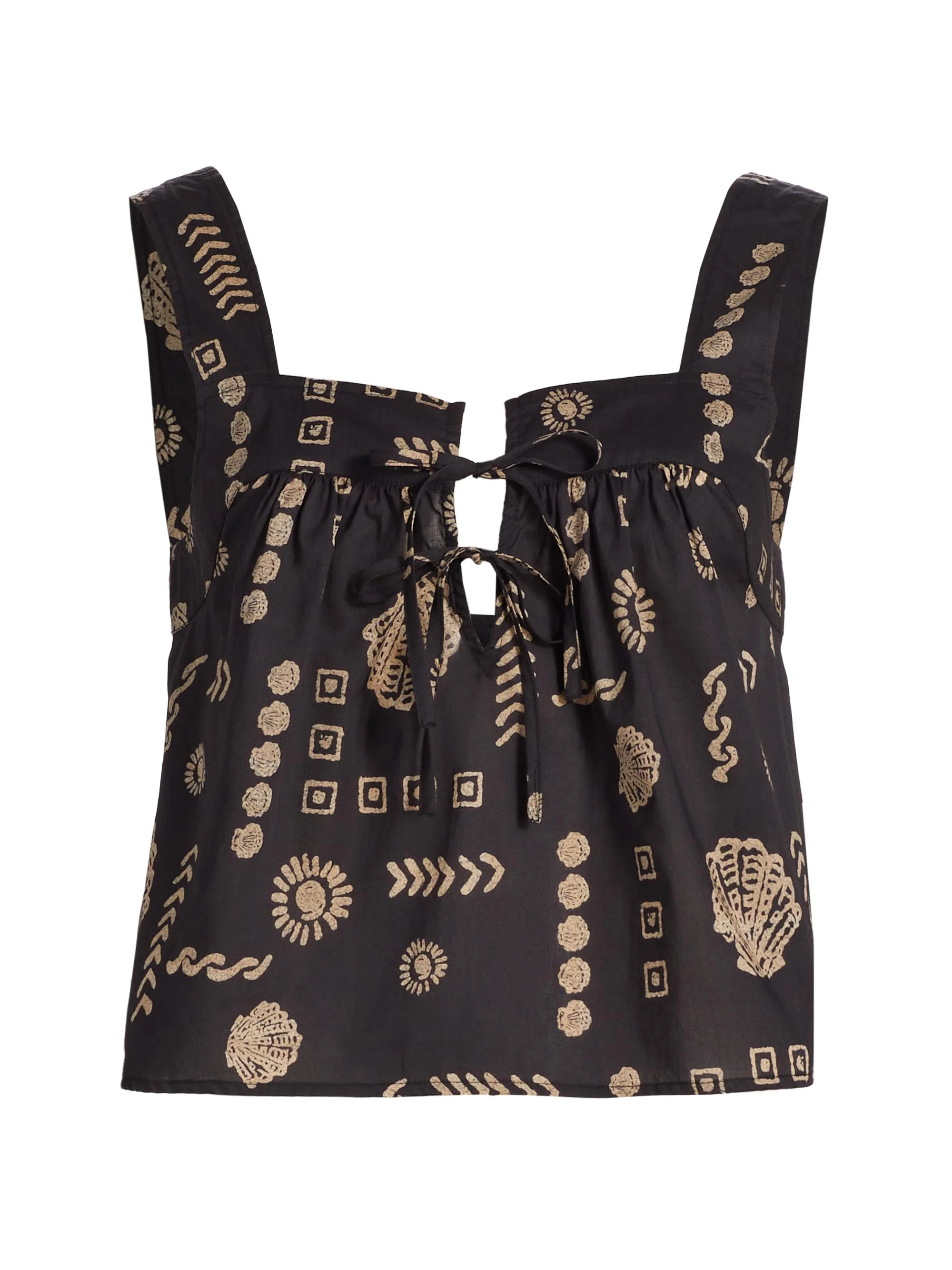 Women's Blythe Abstract Print Cotton Tank - Beach Shells - 1