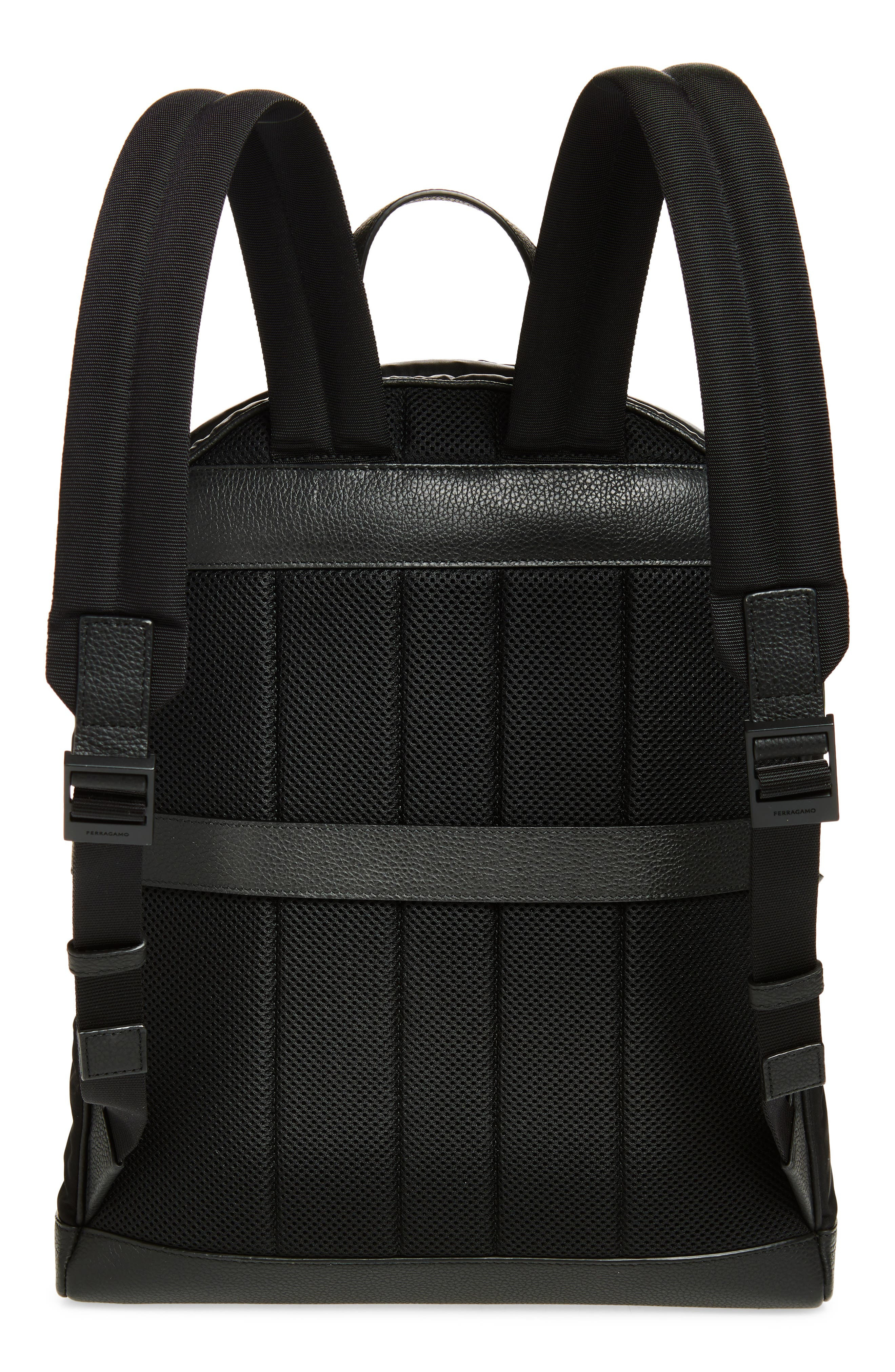 FERRAGAMO Twins Nylon Backpack in Nero at Nordstrom - 3