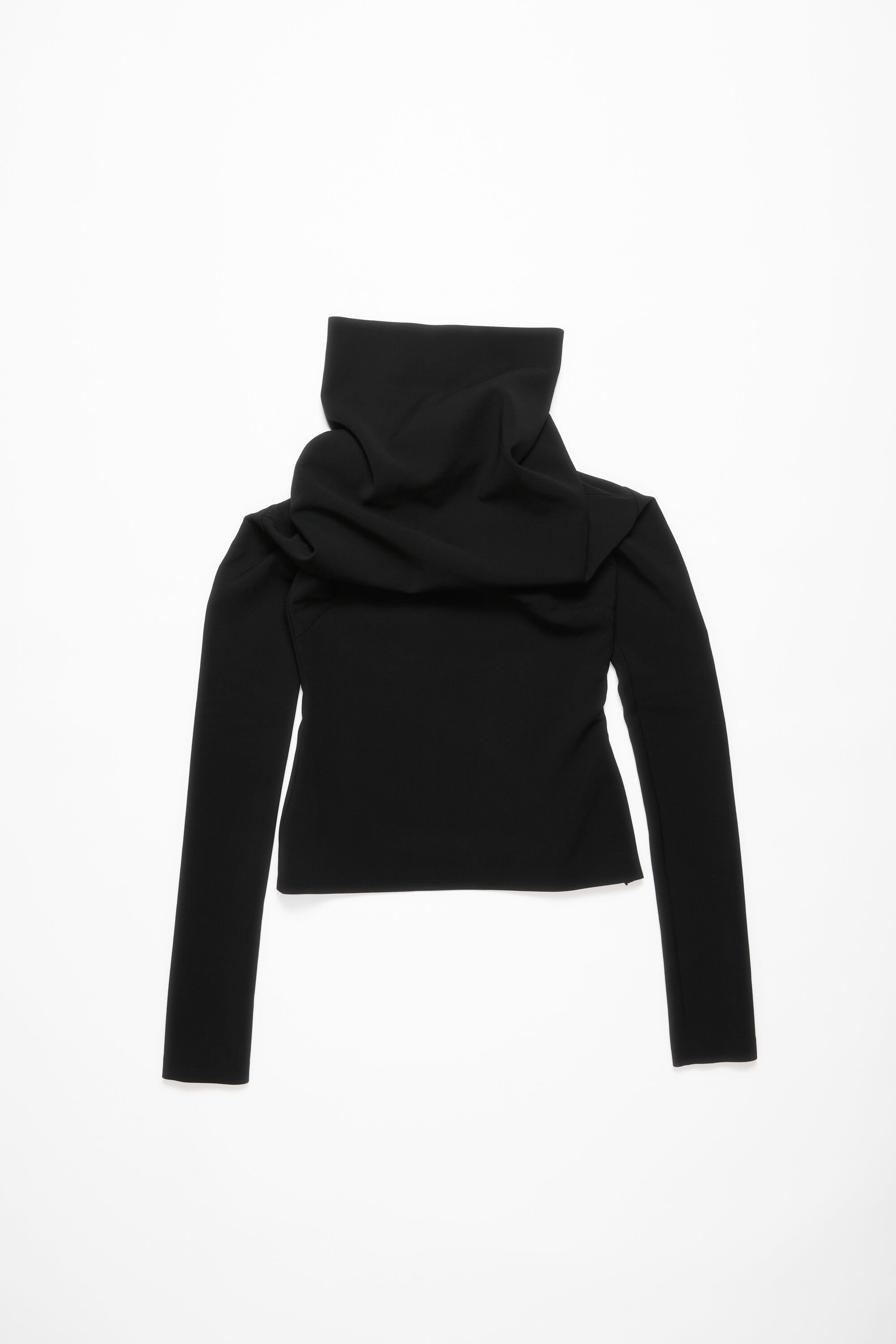High neckline blouse - Black - 1