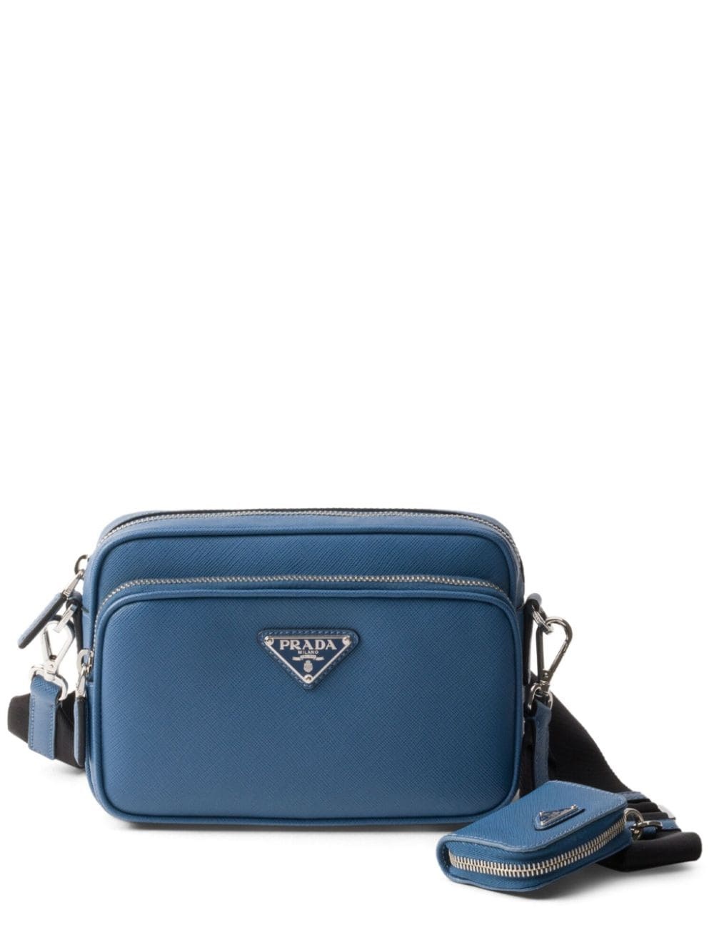 enamel triangle logo attached pouch shoulder bag - 1