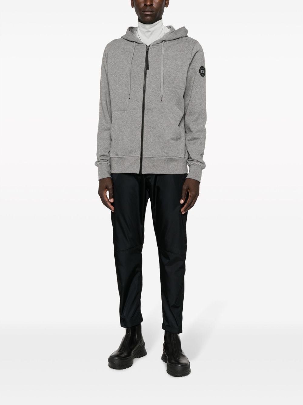 zipped cotton hoodie - 2