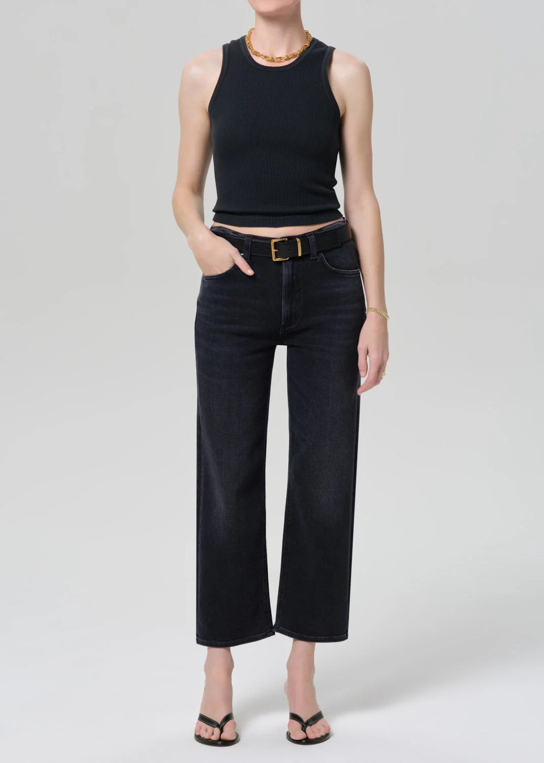 Inez Waffle Tank
In Washed Black - 1