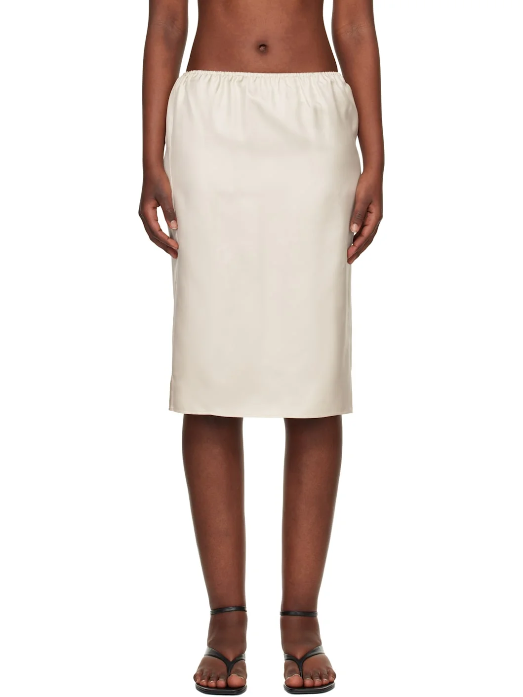 Off-White Vasali Silk Twill Midi Skirt - 1