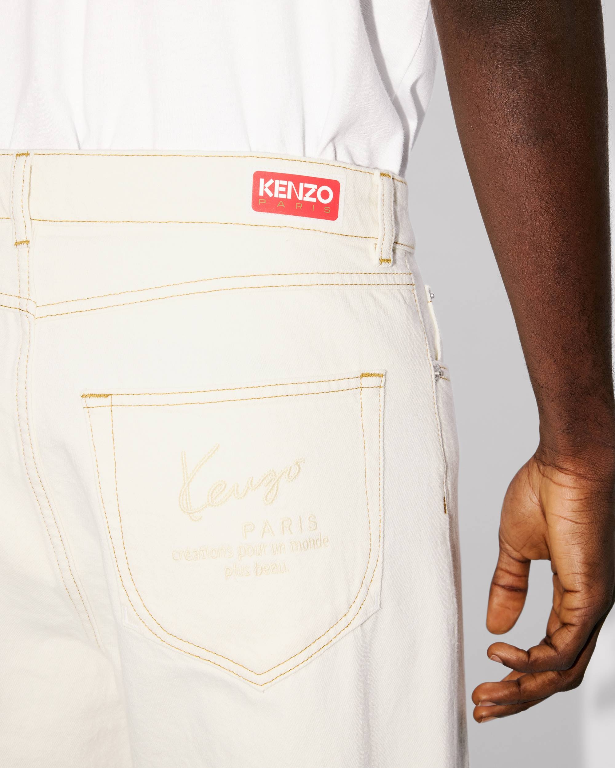 'KENZO Creations' cropped Asagao straight jeans - 7