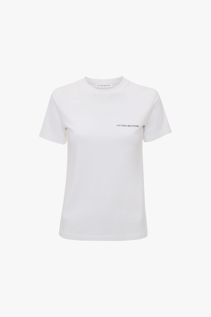 Fitted Shrunken Logo T-Shirt In White 1