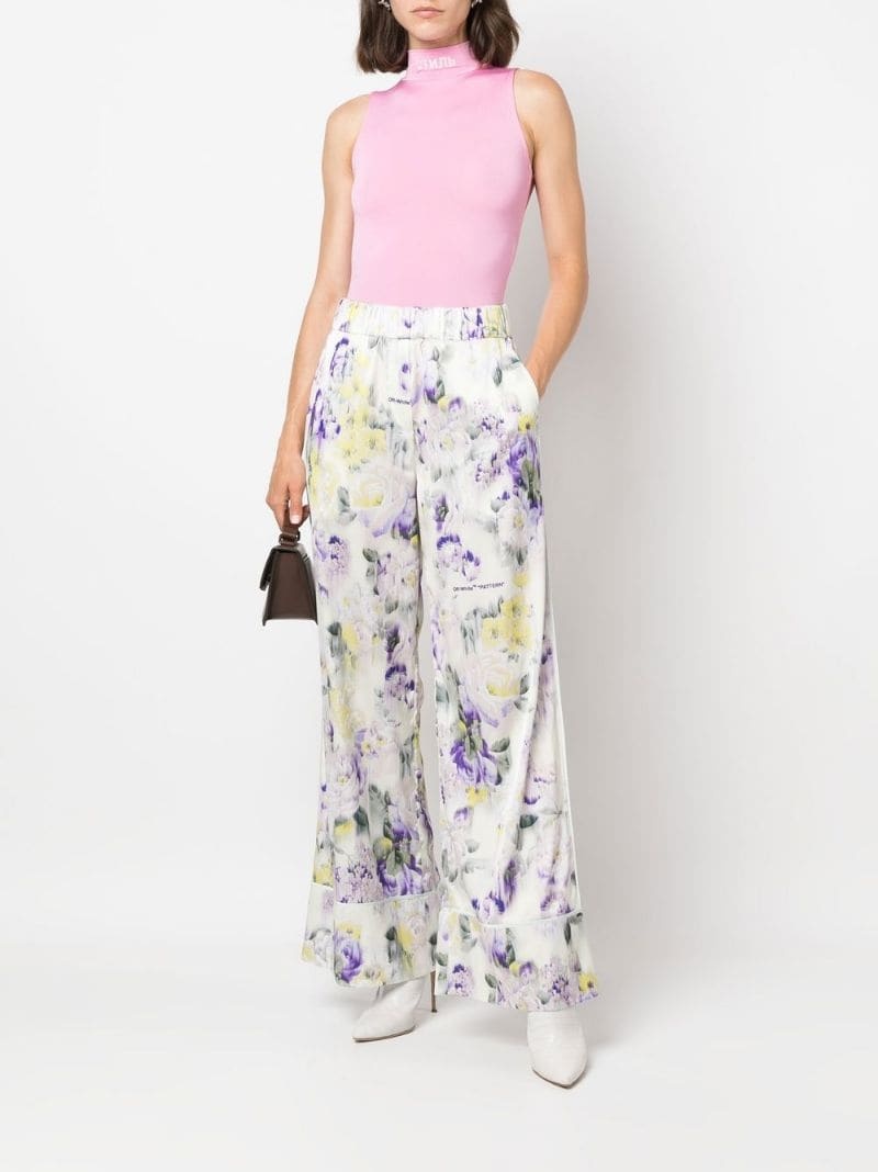 floral-print palazzo pants - 3