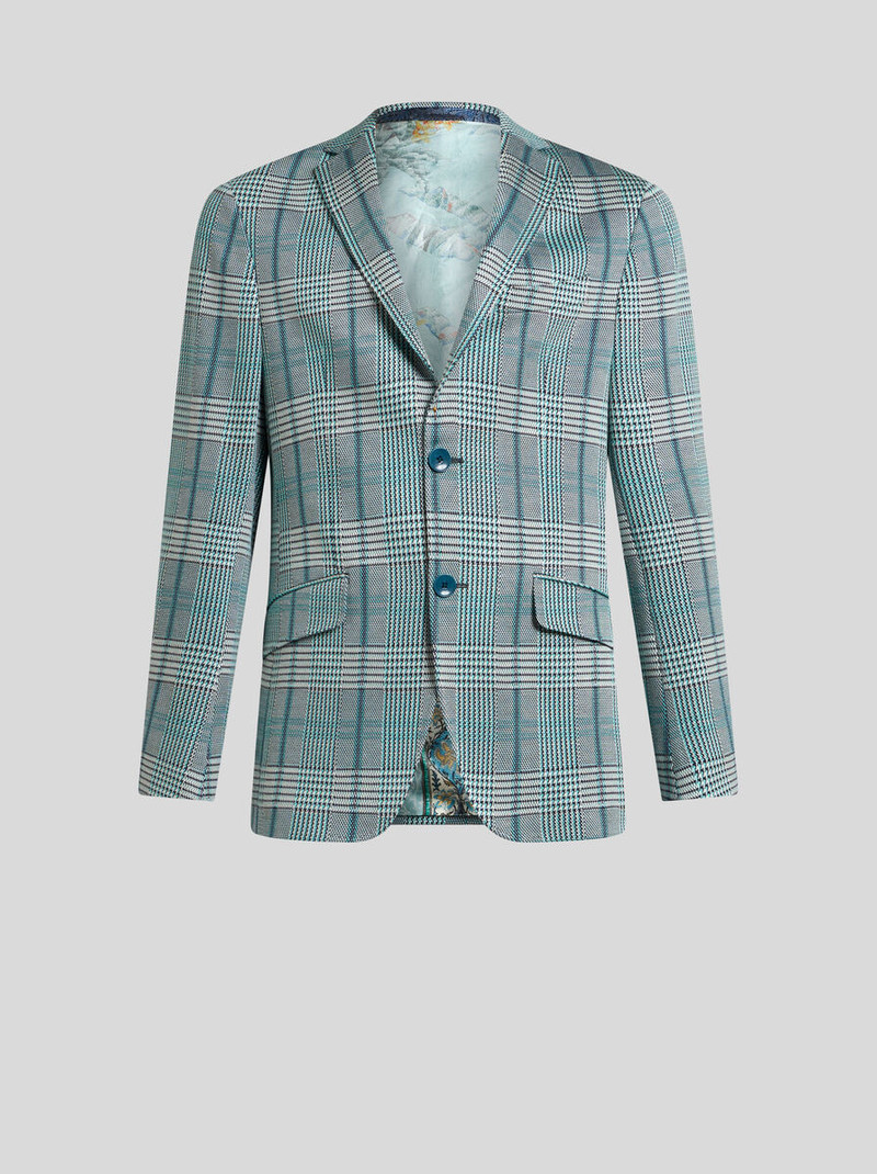 GLEN PLAID JERSEY BLAZER 1