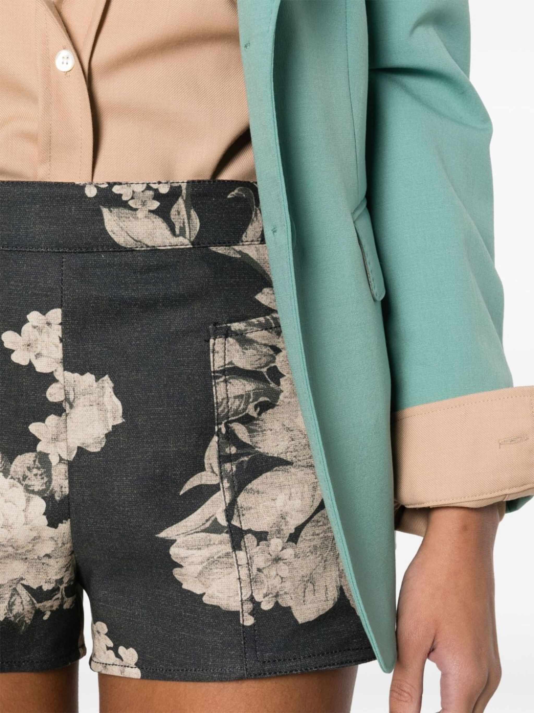 floral-print cotton shorts - 5
