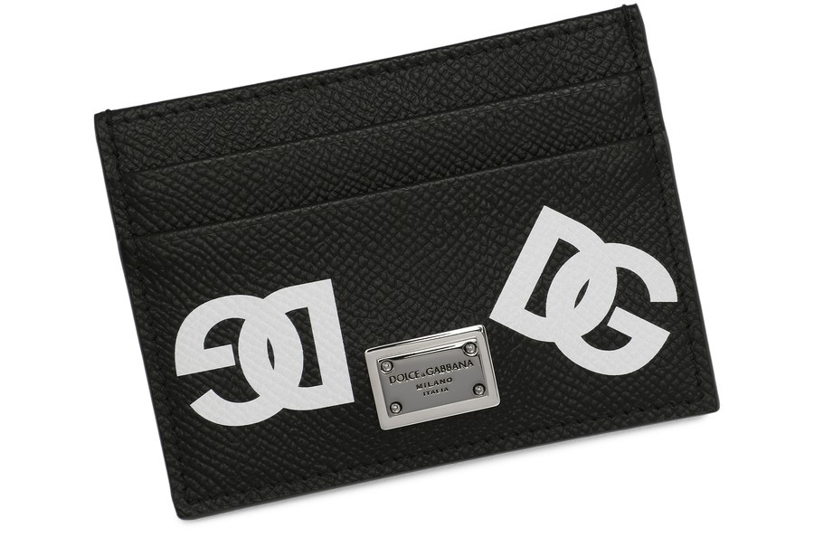 Calfskin card holder with all-over DG print - 4