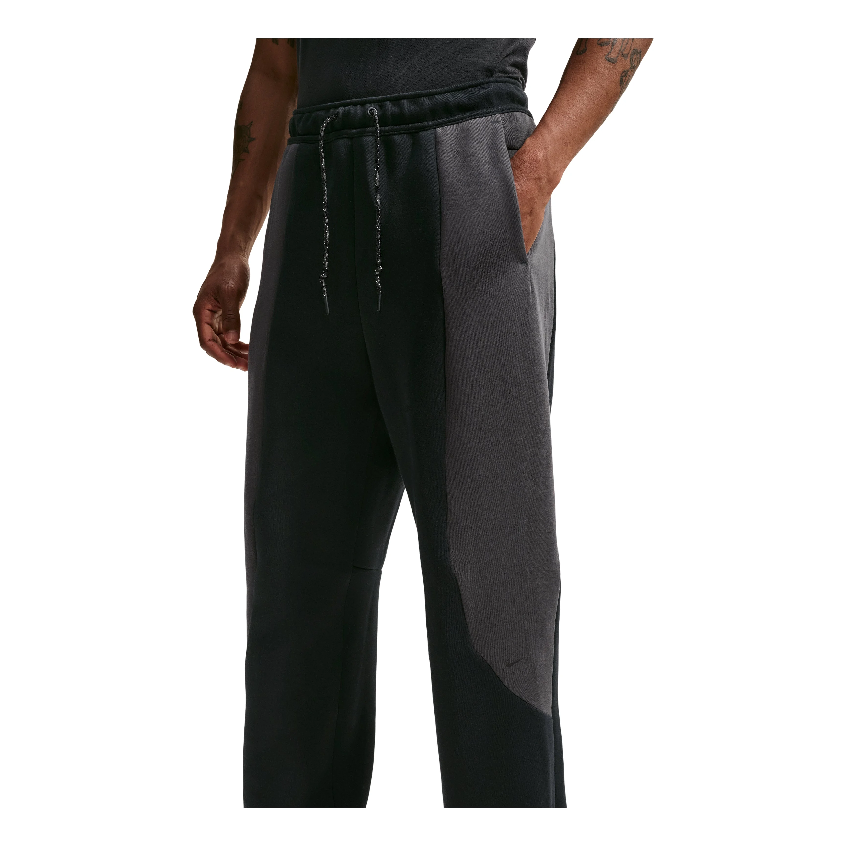Nike Tech Colour-Block Open-Hem Fleece Trousers 'Black Anthracite' IF1323-010 - 1