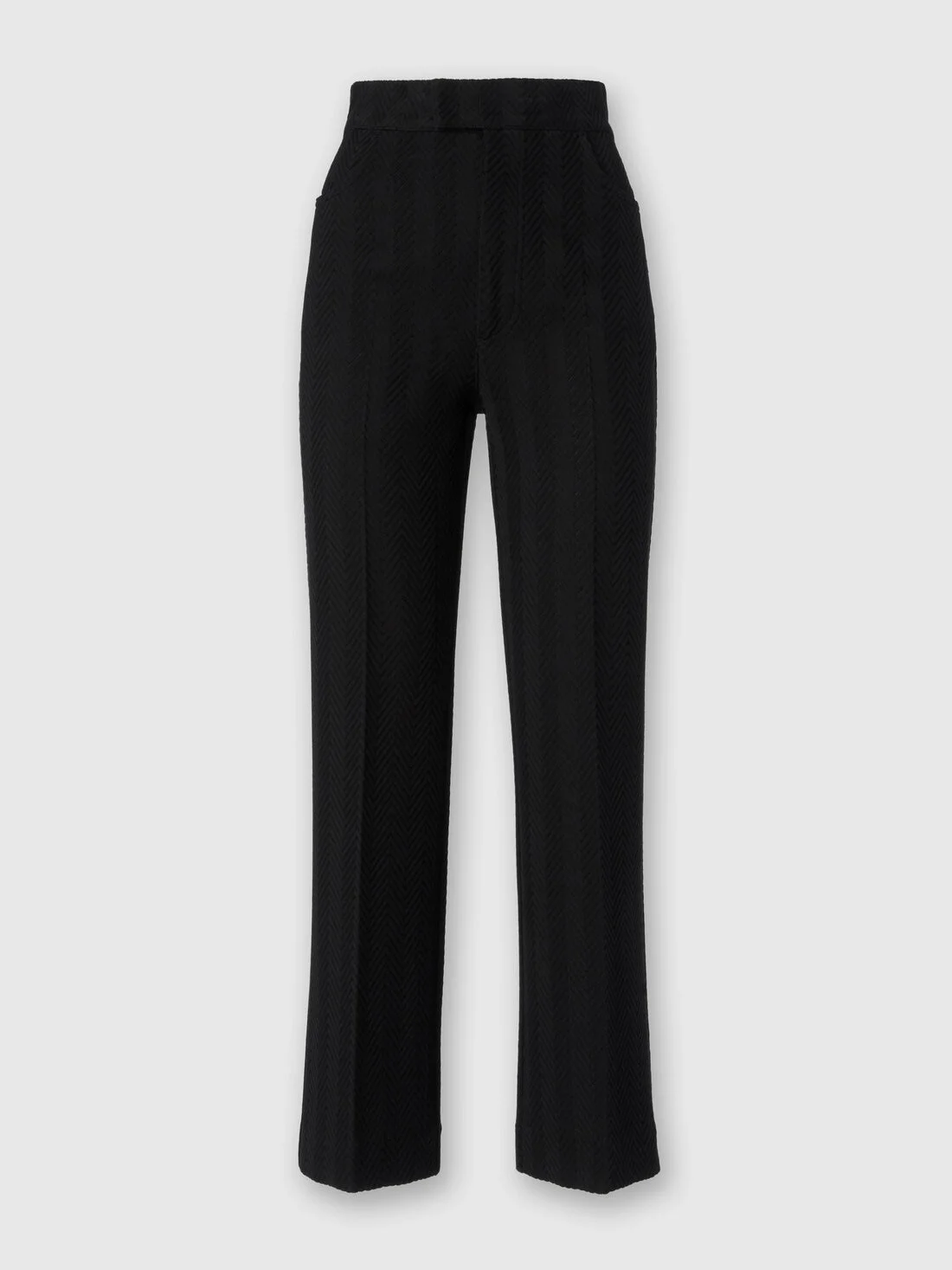 Classic trousers in cotton and zigzag viscose with cropped hem - 1