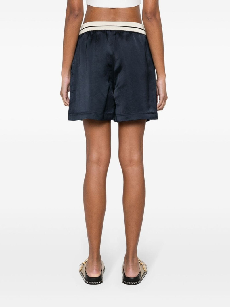 monogram-embroidered satin-weave shorts 4