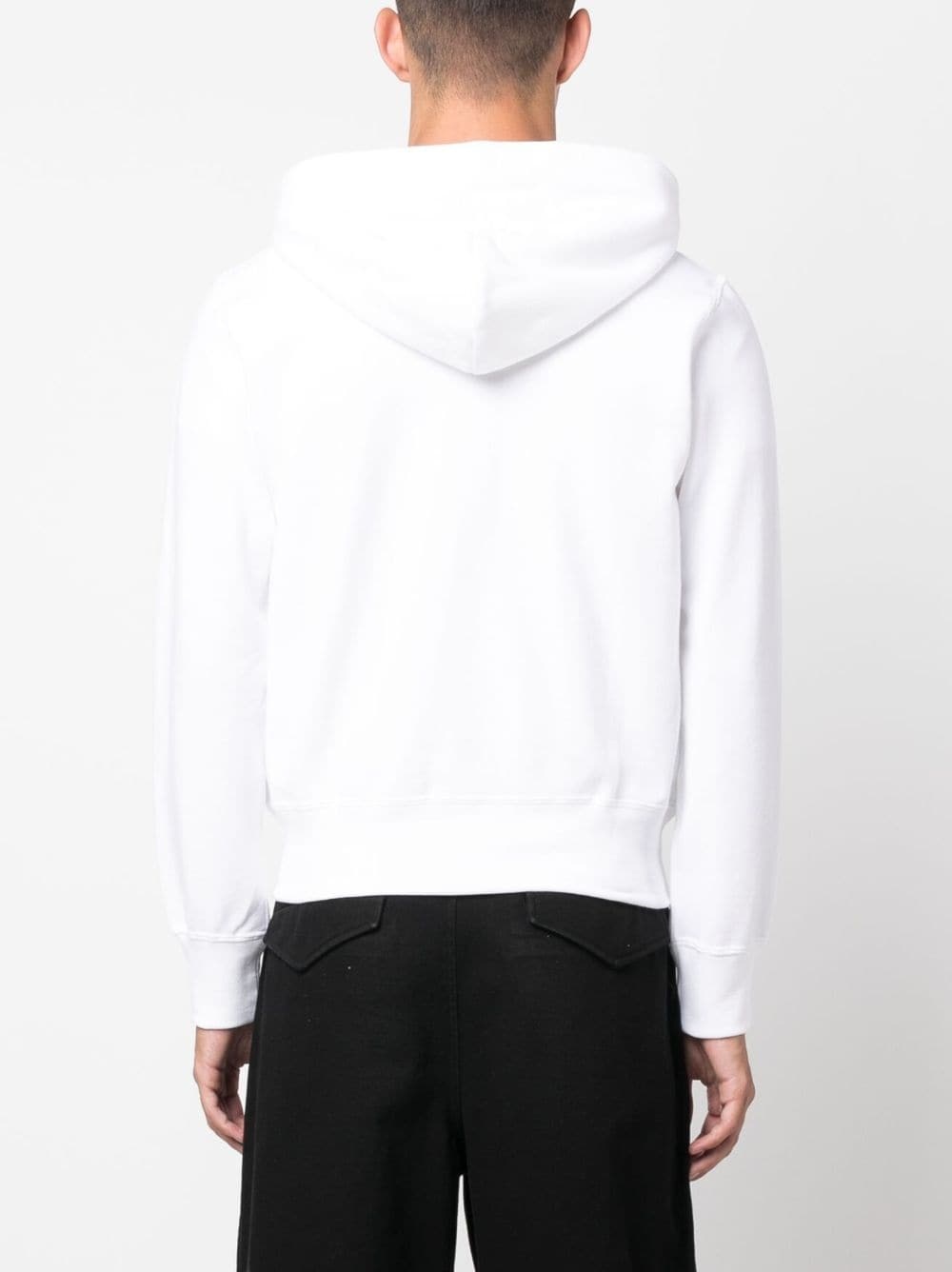 heart-print zipped cotton hoodie - 4