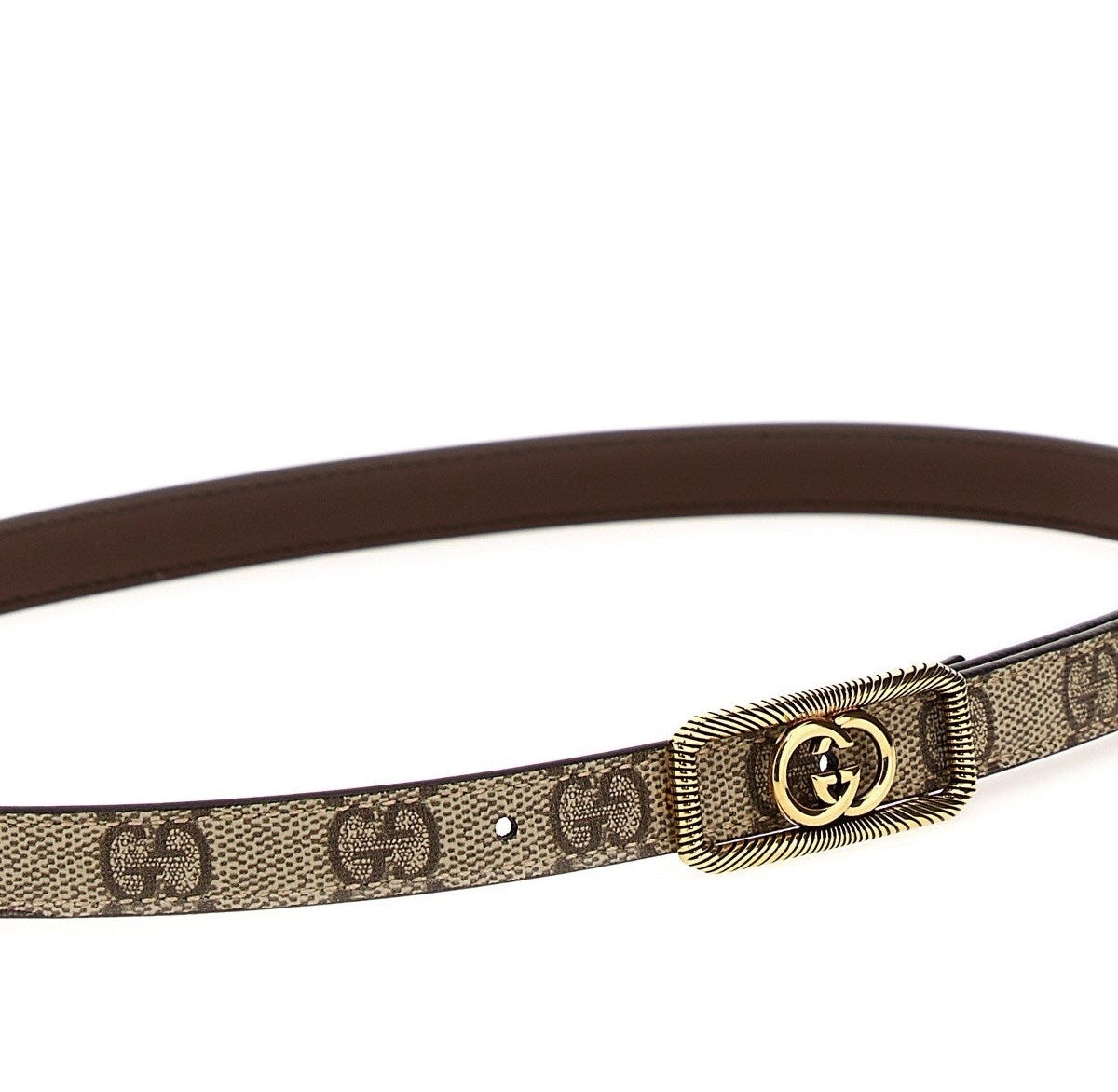 Gucci Interlocking G Buckle Thin Belt - 2