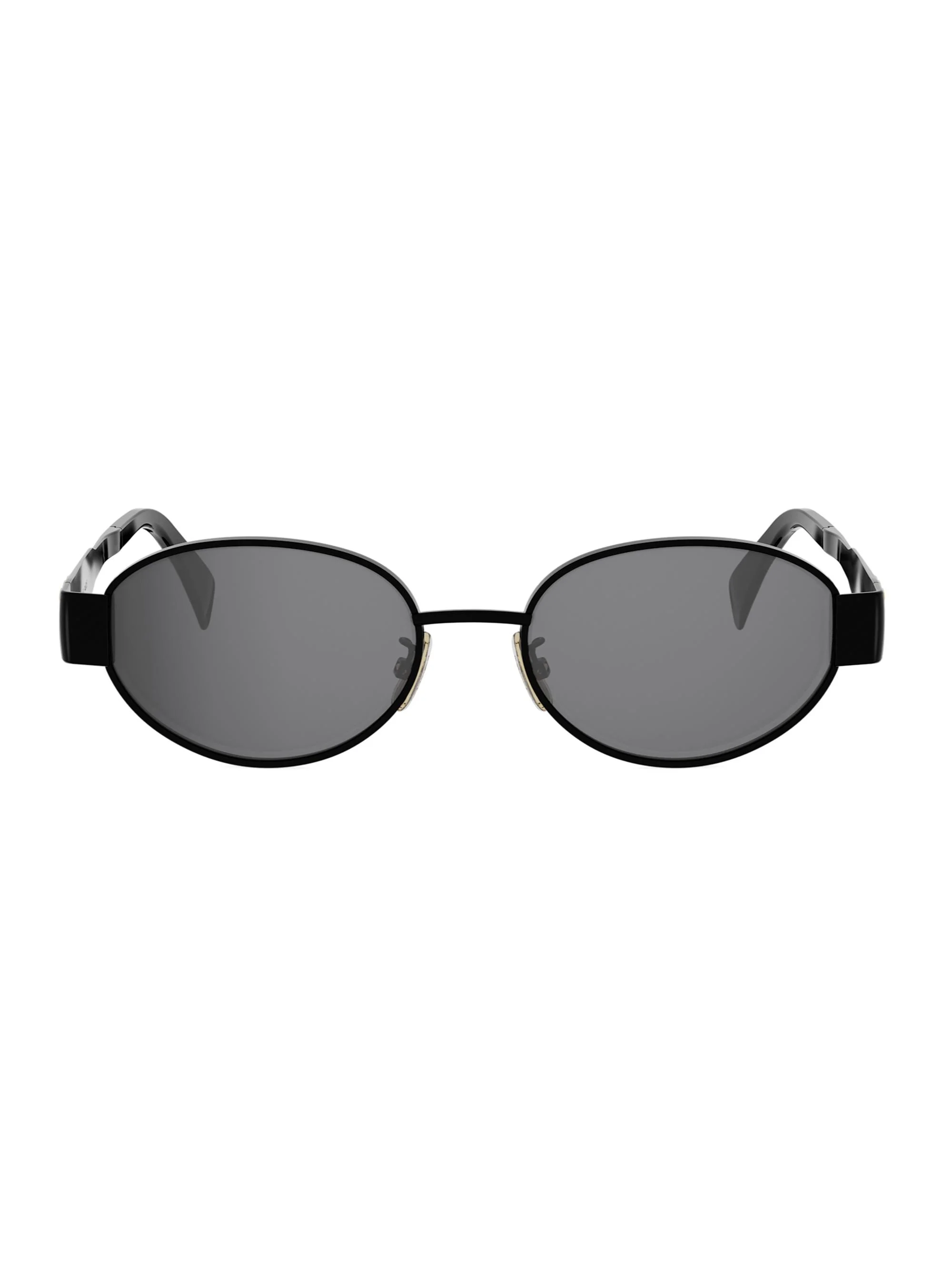 Men's Triomphe 54MM Oval Sunglasses - Shiny Black Smoke - 1