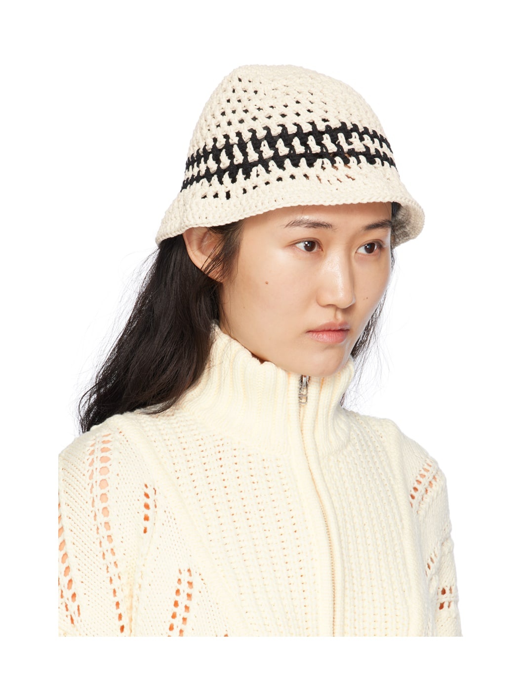 Off-White Crochet Bucket Hat - 2
