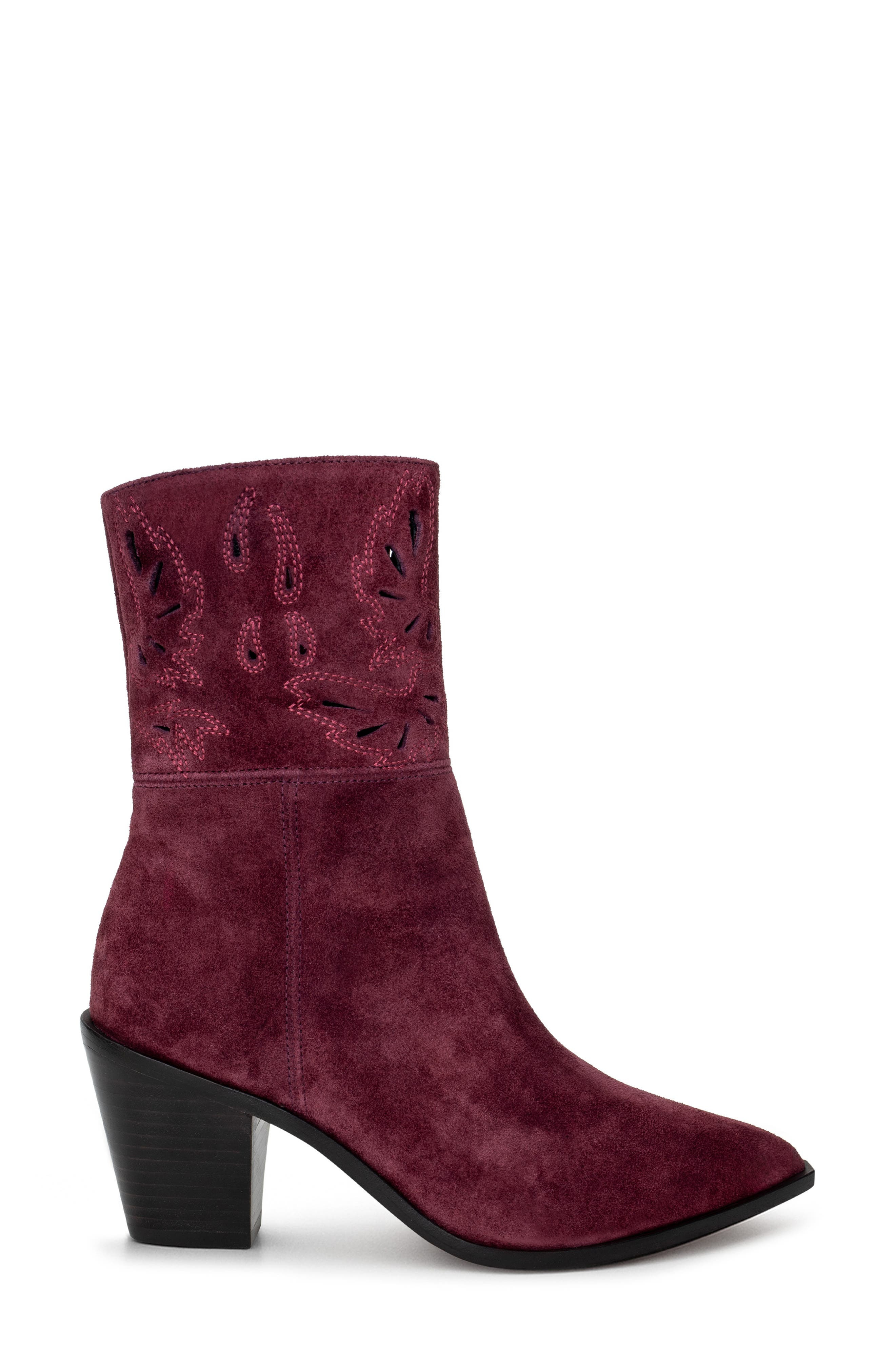 L'AGENCE Anne Western Boot in Burgundy Suede at Nordstrom - 3