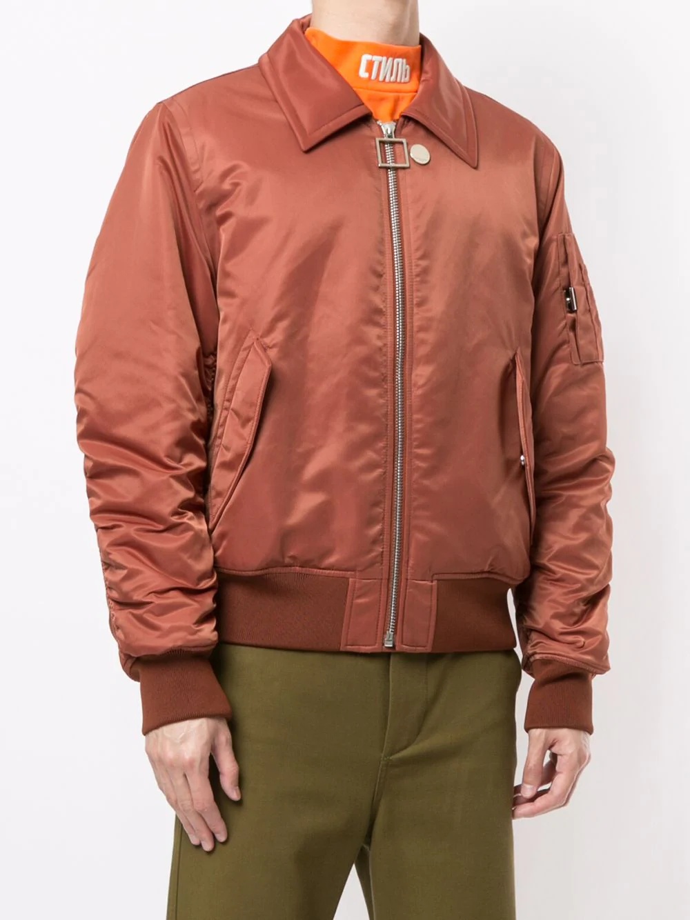 zipped bomber jacket - 3