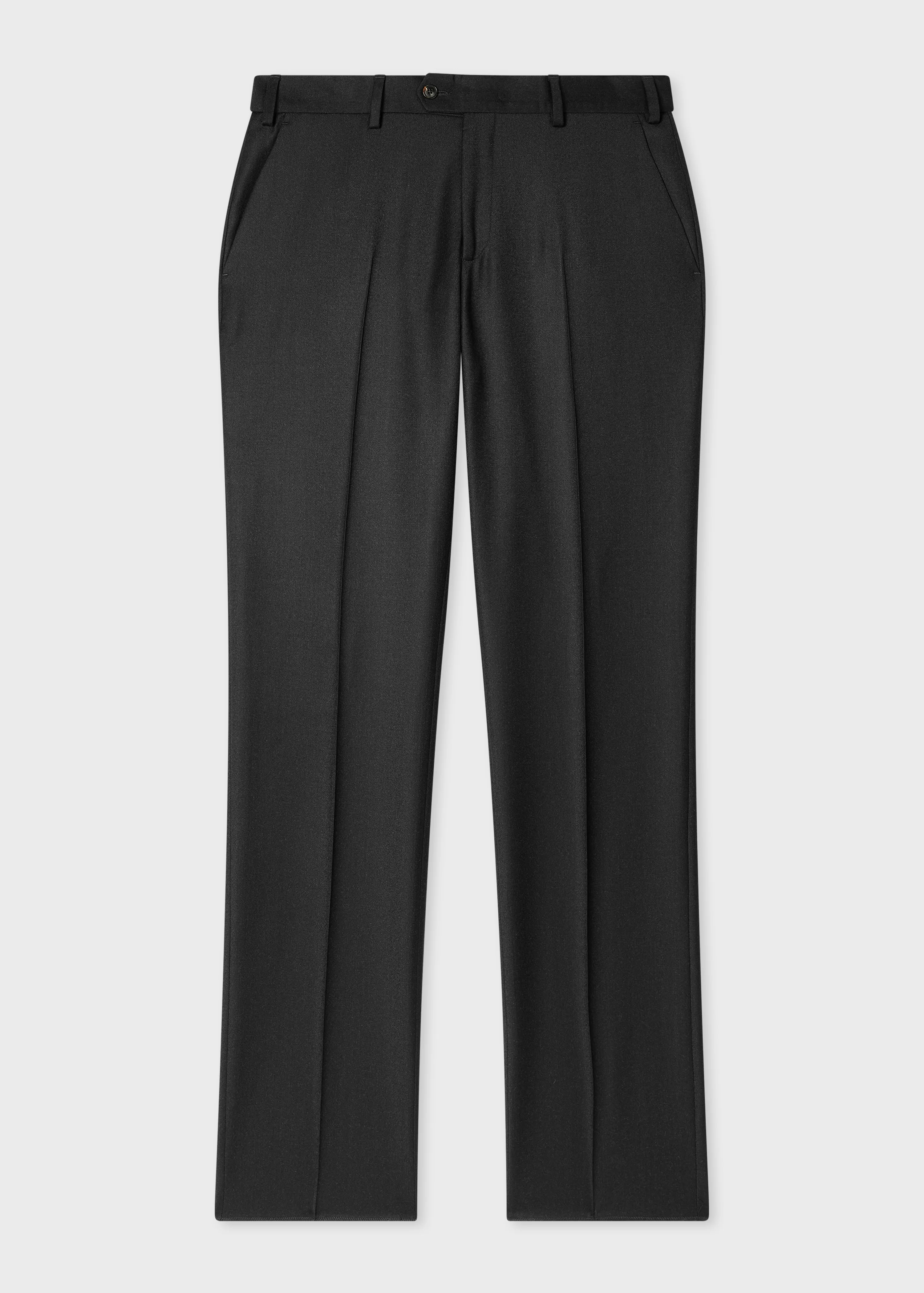 Charcoal Wool-Cashmere Flannel Trousers - 1
