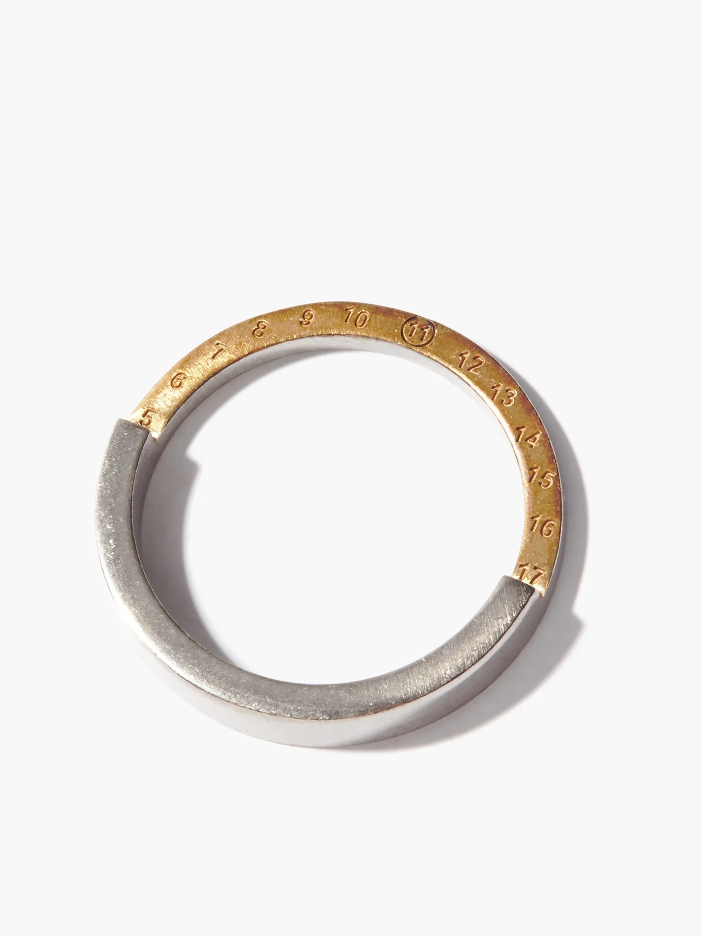 Half-band silver and gold-tone metal ring - 5