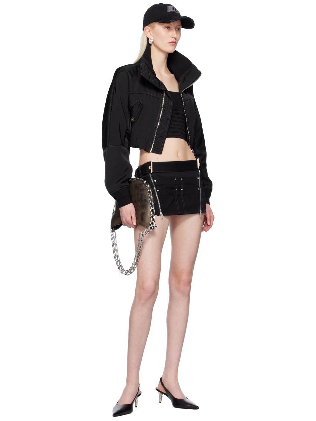 Black Toolbelt Denim Miniskirt - 4