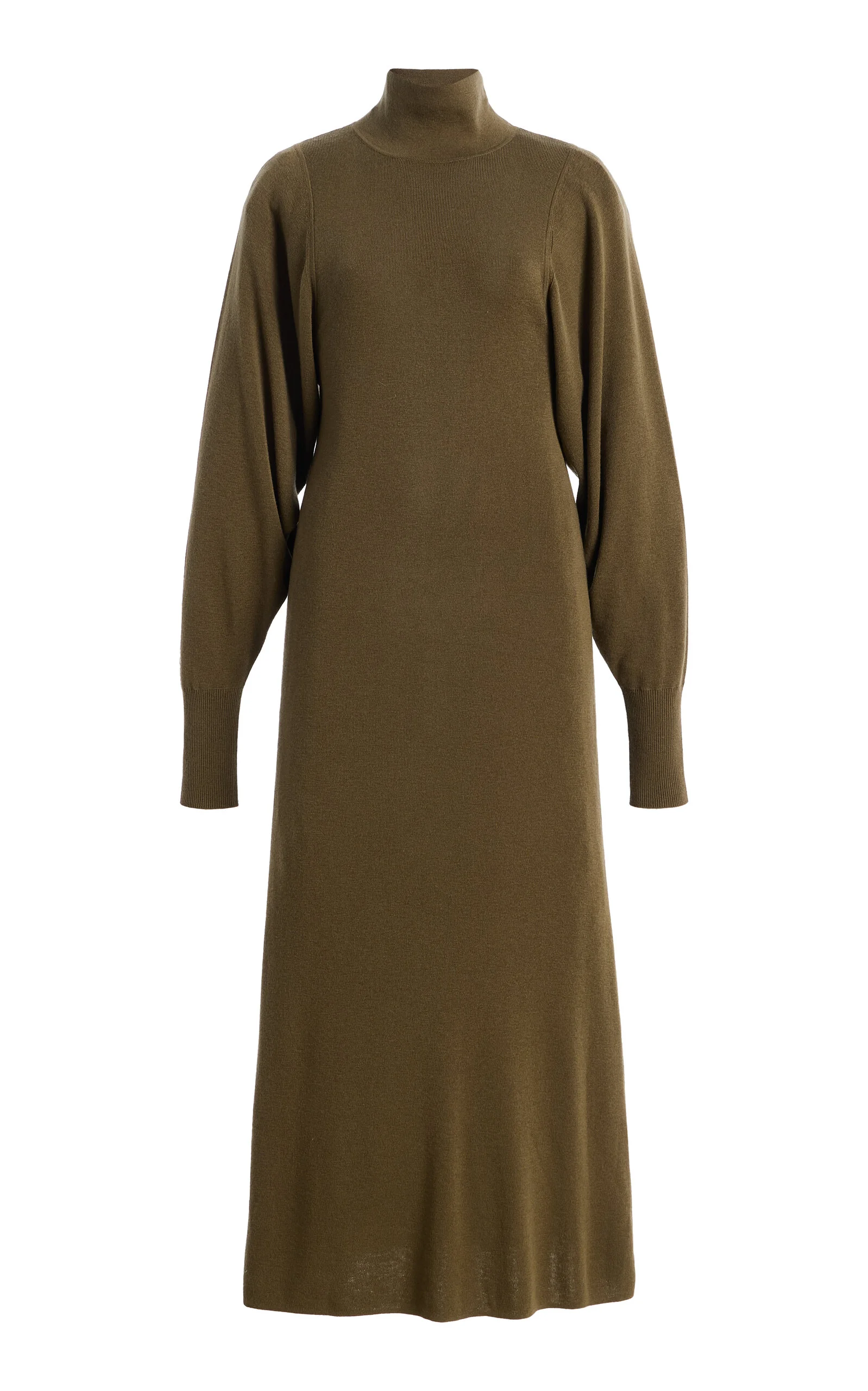 Menna Turtleneck Knit Maxi Dress olive - 1