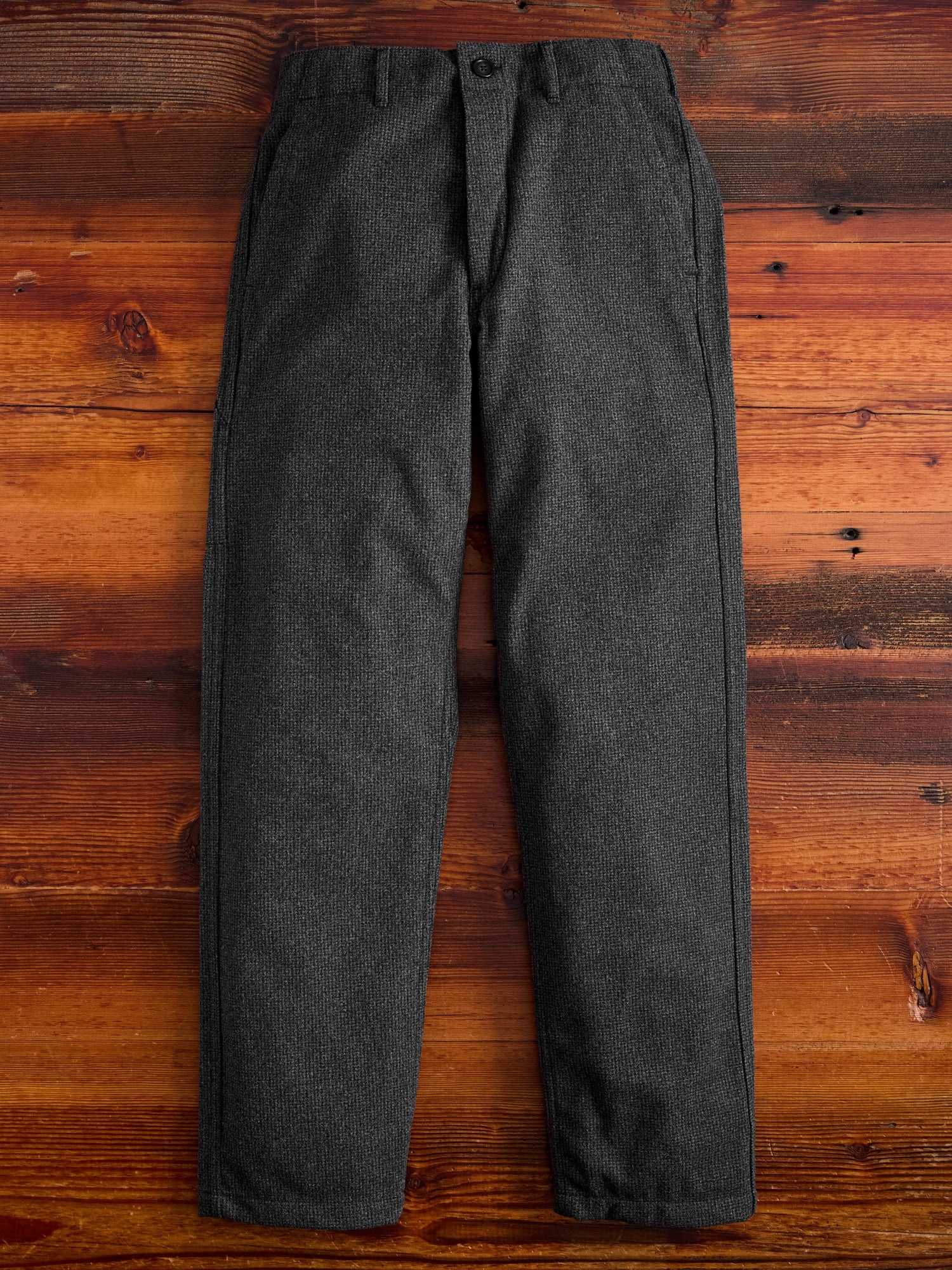 French Work Pants in Charcoal Houndstooth - 1