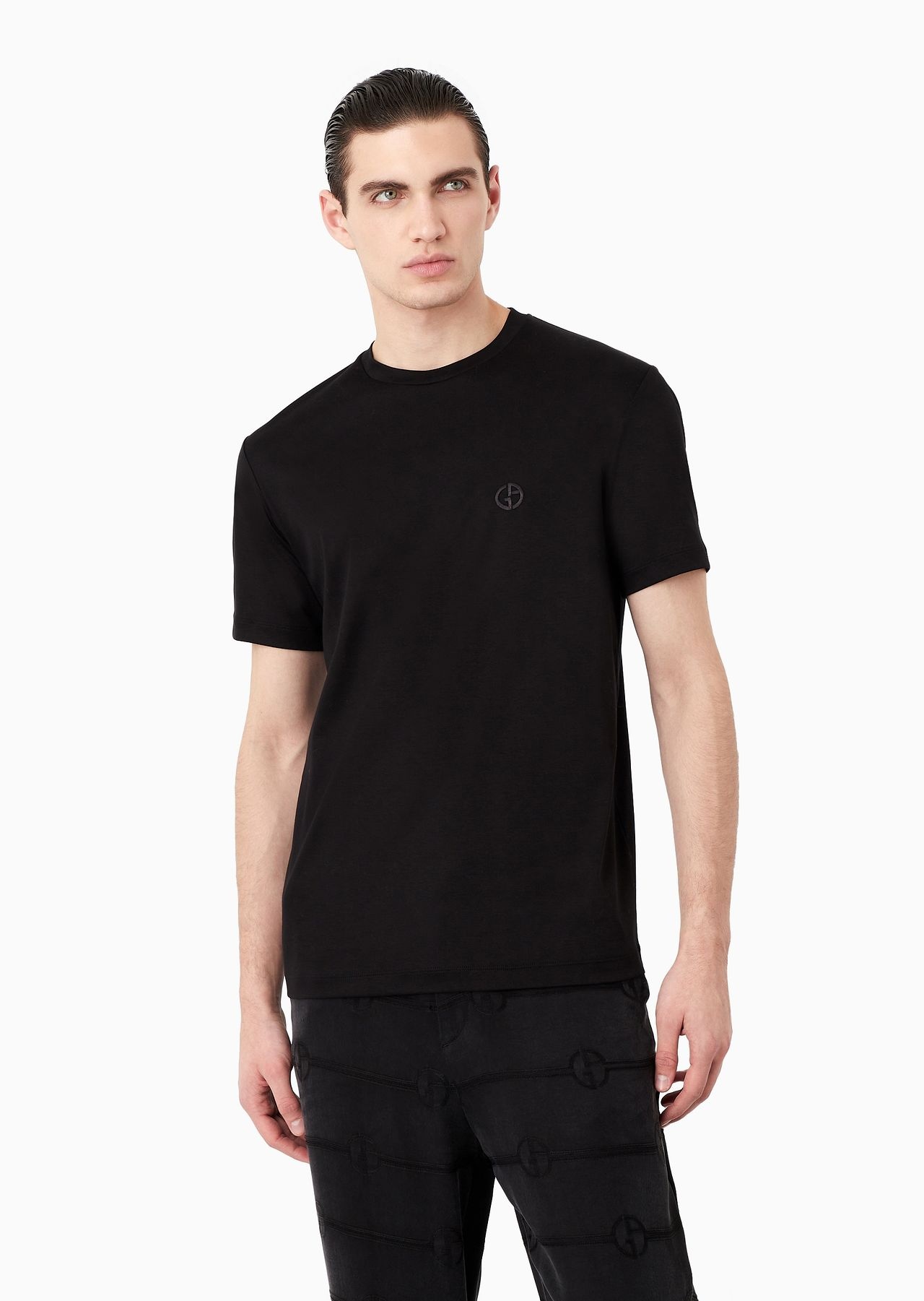 Cotton-interlock T-shirt with embroidered logo - 2