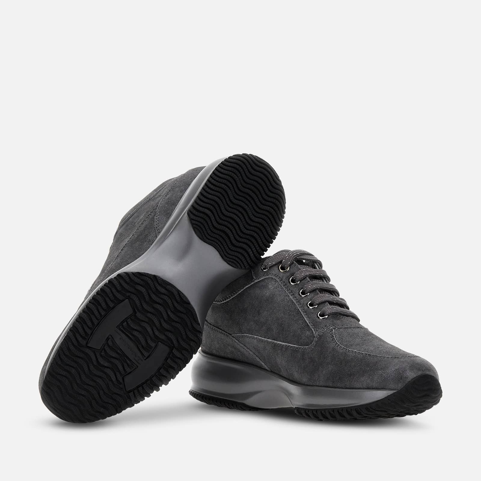 【関税込み】Hyperactive Sneakers - Hogan - Leather - Grey/Br Hogan - HOGAN H601 BLUE GREY Sneakers on labotte