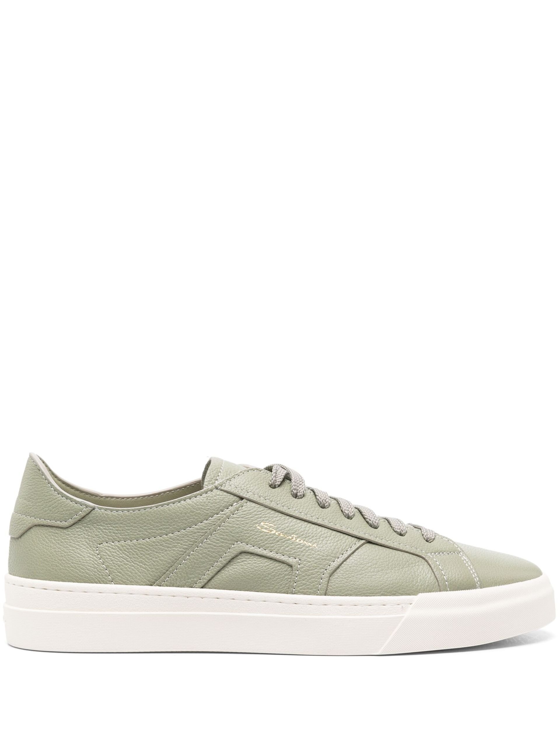 Green Leather Sneakers - 1