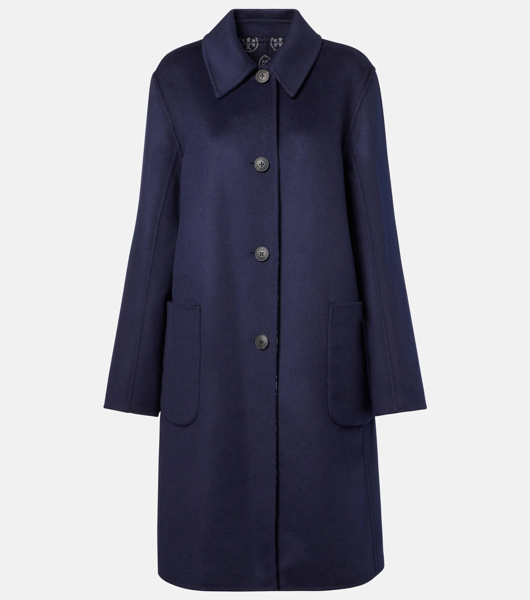 Single-breasted wool coat - 1