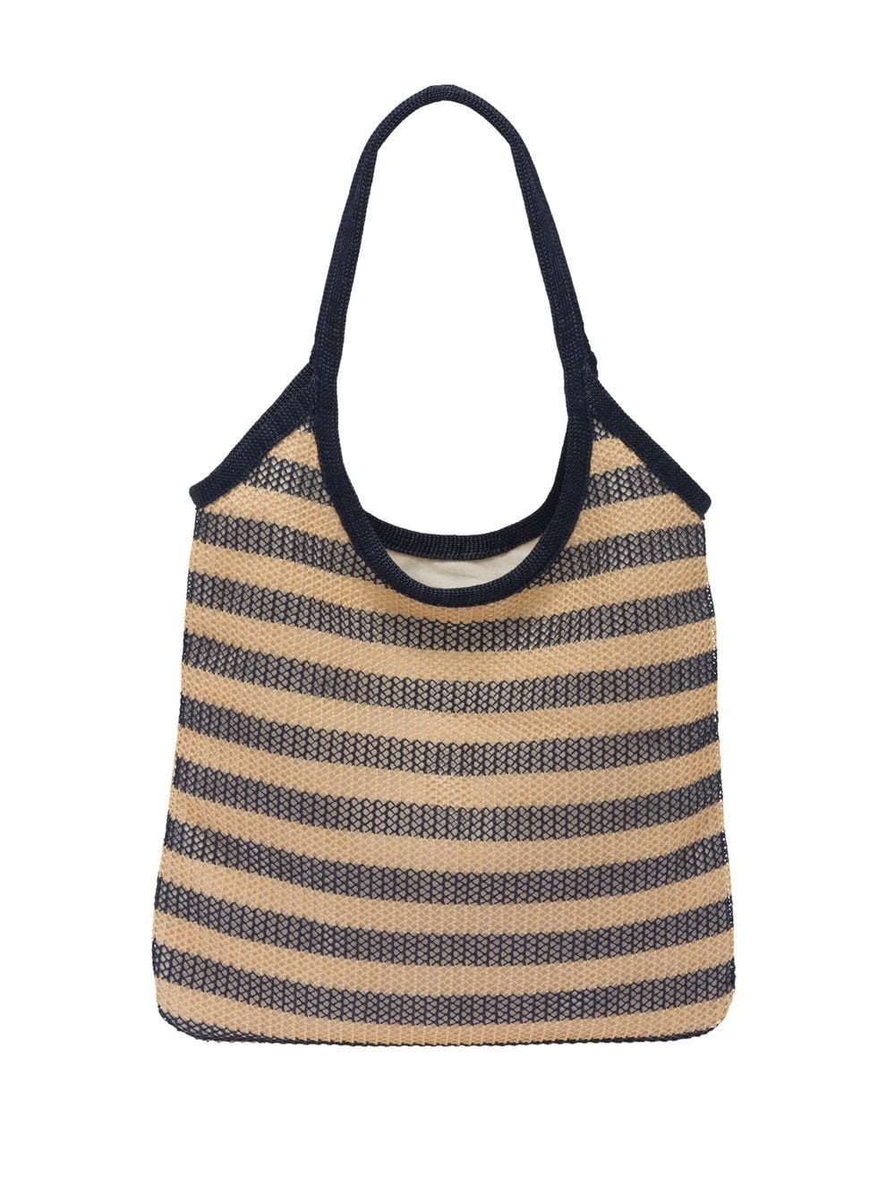 layered striped mesh tote bag - 3