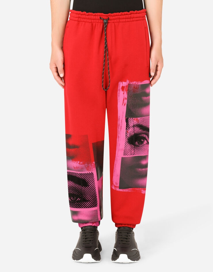 Jersey jogging pants with print - 1